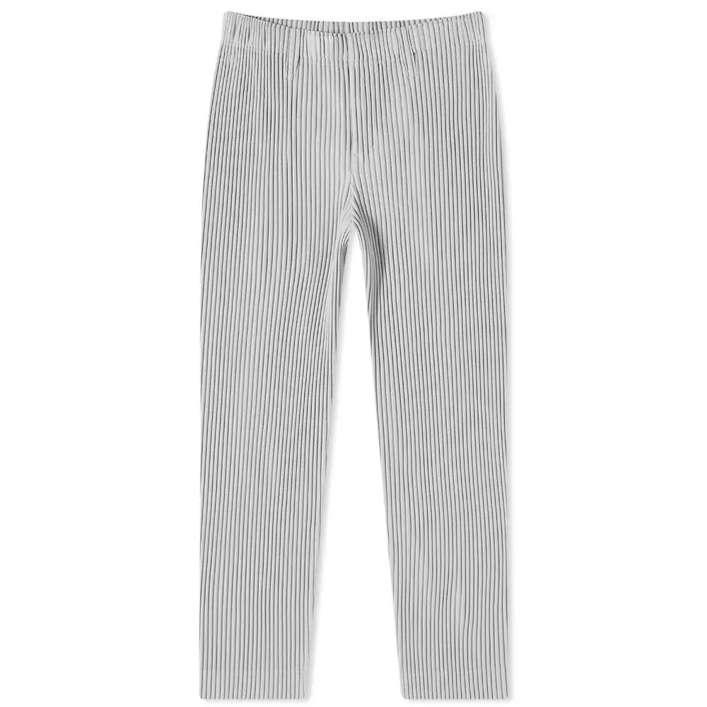 image of Issey Miyake Homme Plisse Pleated Basic Trousers in Grey, Men's (Size 30)