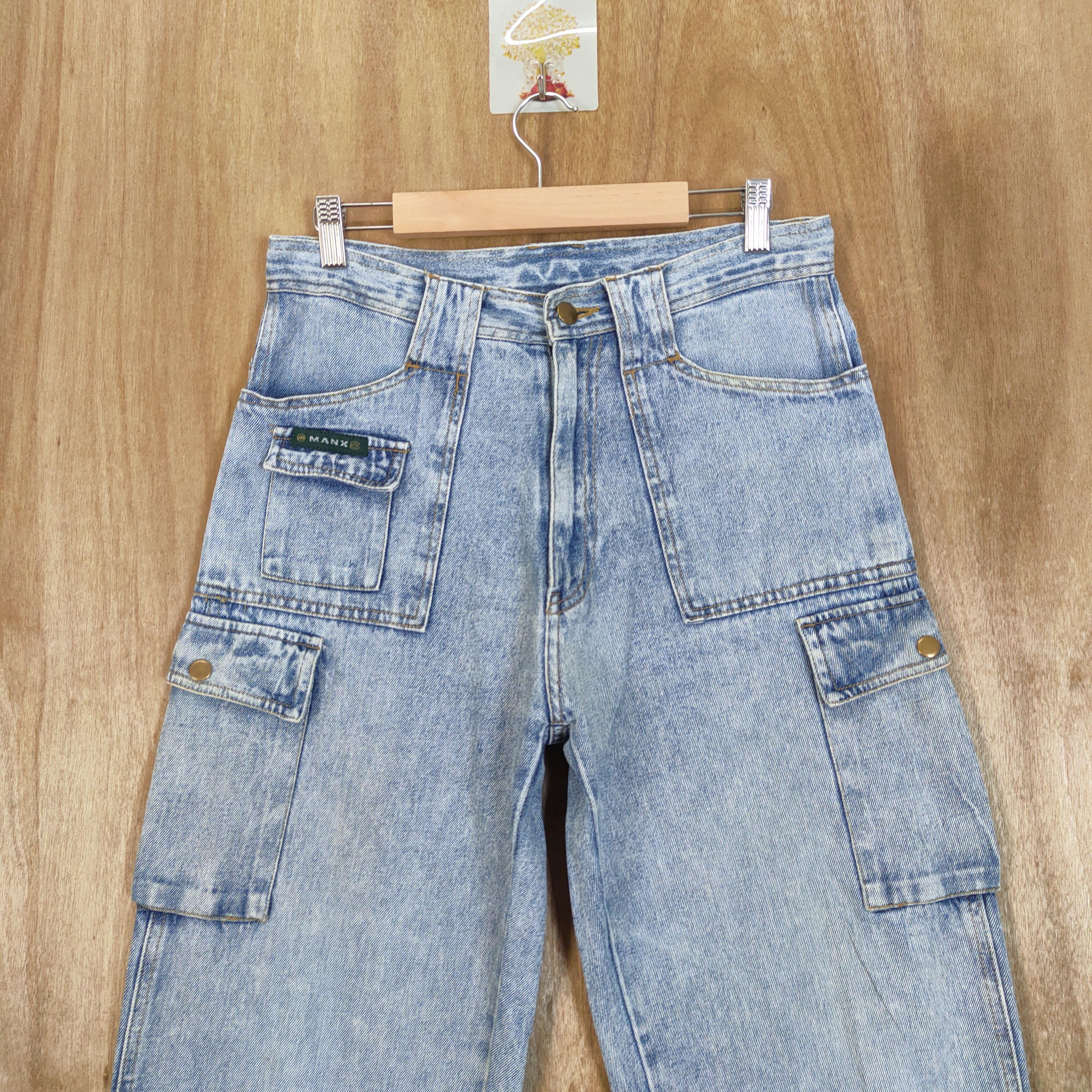 Japanese Brand × Vintage VINTAGE MANX FADED LIGHT BLUE JEANS CARGO PANTS Size US 30 / EU 46 - 2 Thumbnail