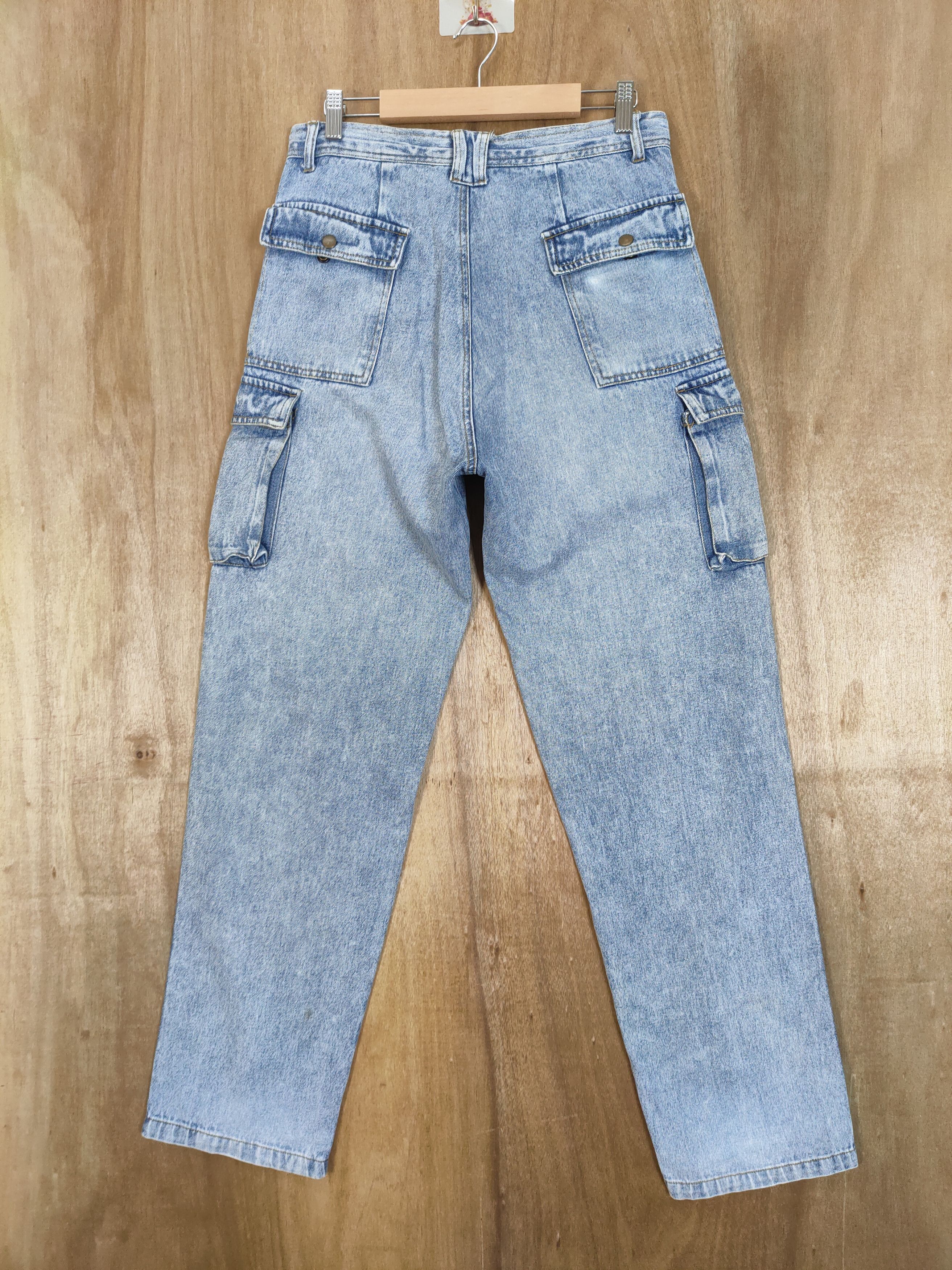 Japanese Brand × Vintage VINTAGE MANX FADED LIGHT BLUE JEANS CARGO PANTS Size US 30 / EU 46 - 5 Thumbnail