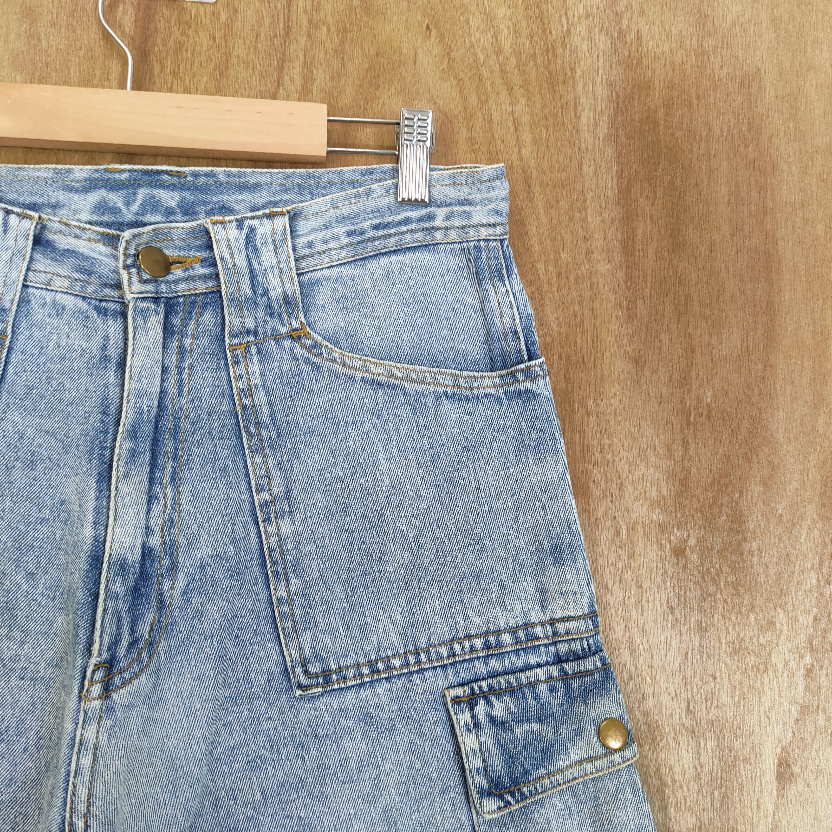 Japanese Brand × Vintage VINTAGE MANX FADED LIGHT BLUE JEANS CARGO PANTS Size US 30 / EU 46 - 12 Thumbnail