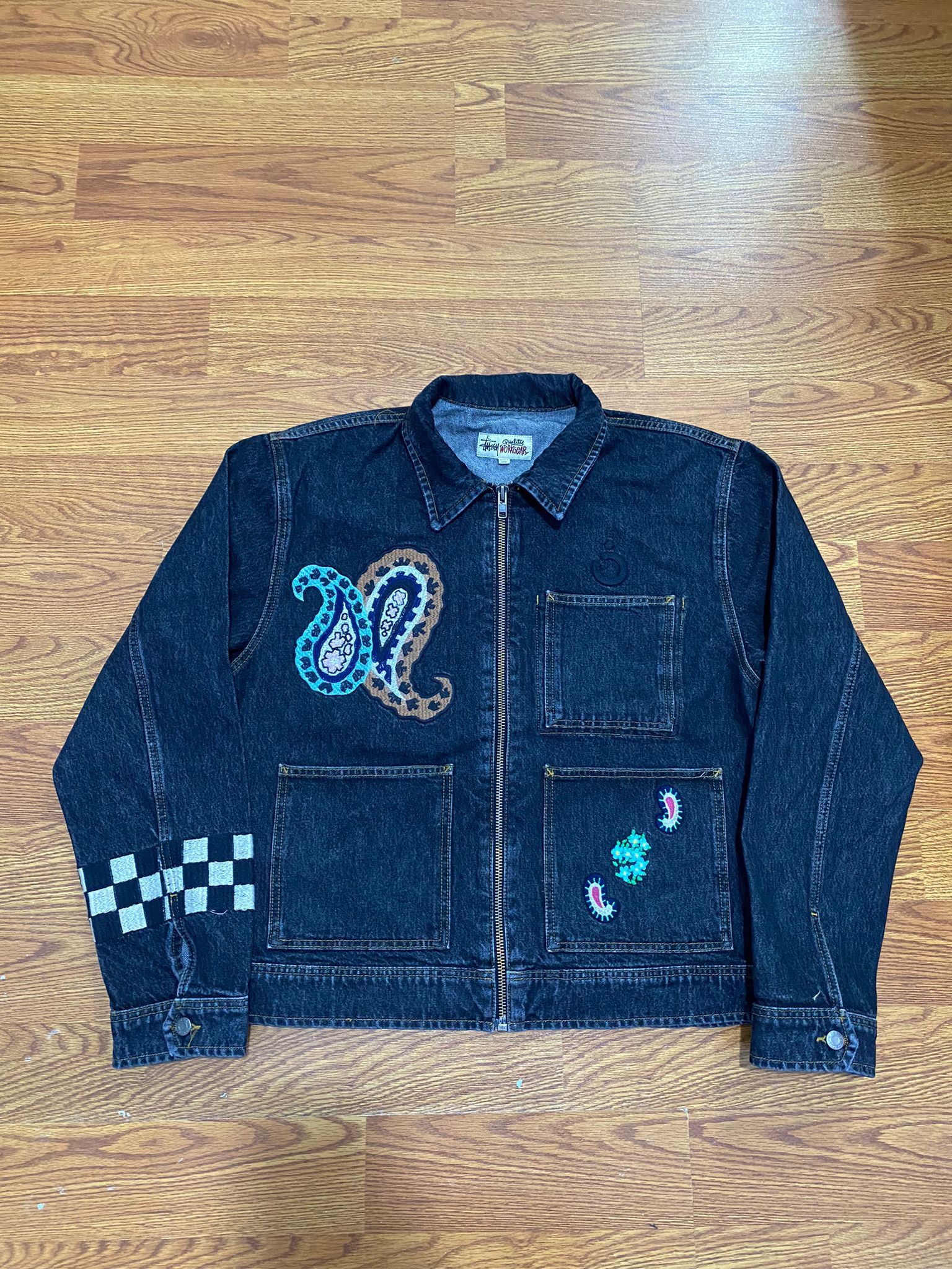 Stussy Zip Work Denim City Link Jacket | Grailed
