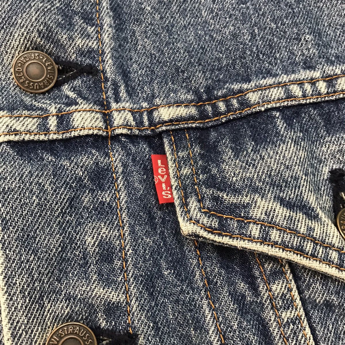 Levi's Vtg Levis 70505 Small e Denim Trucker Jacket Size US M / EU 48-50 / 2 - 7 Thumbnail
