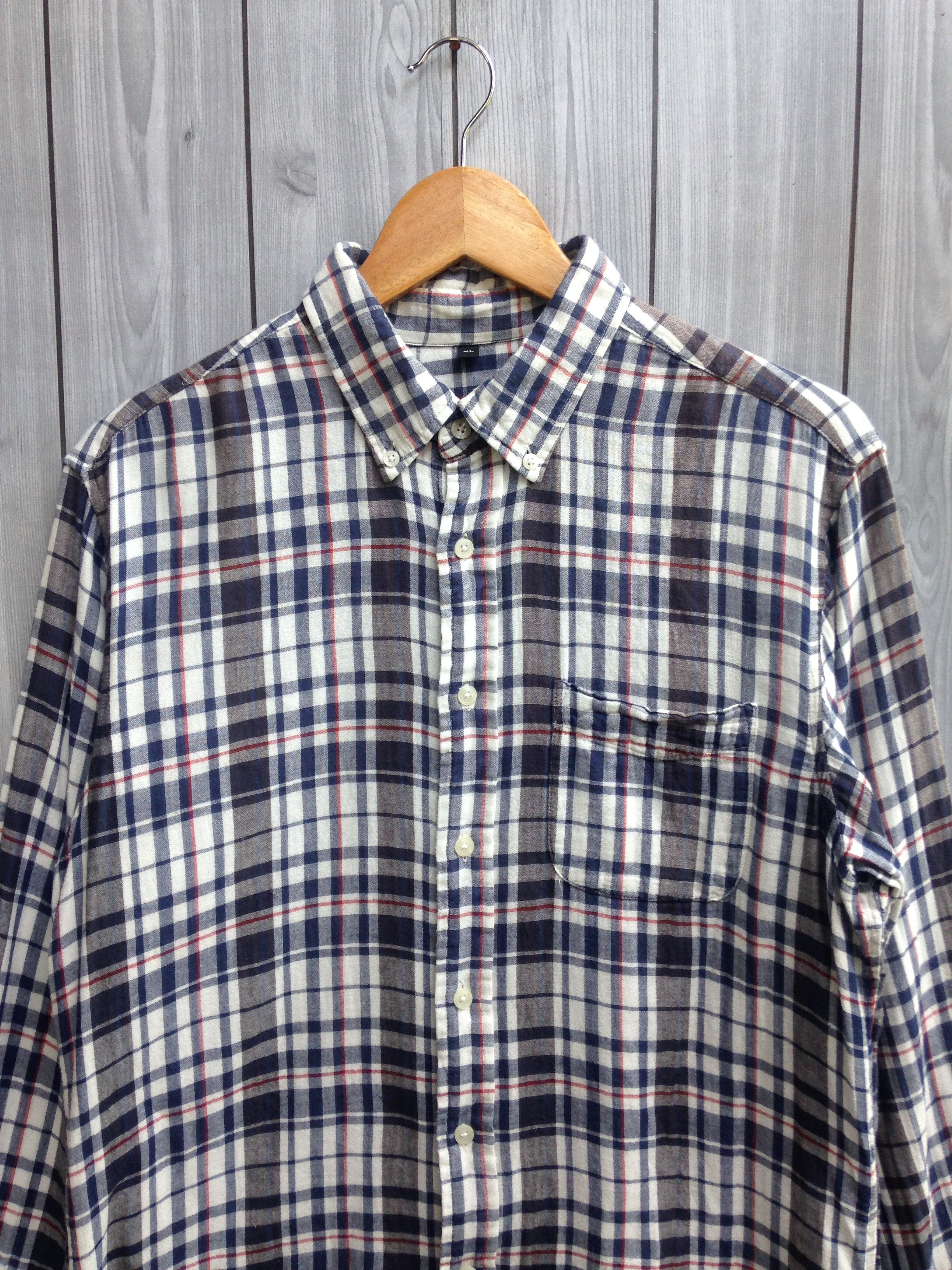 Flannel × Japanese Brand Topvalu Flannel Blue Button Up Shirt Size US XL / EU 56 / 4 - 2 Thumbnail