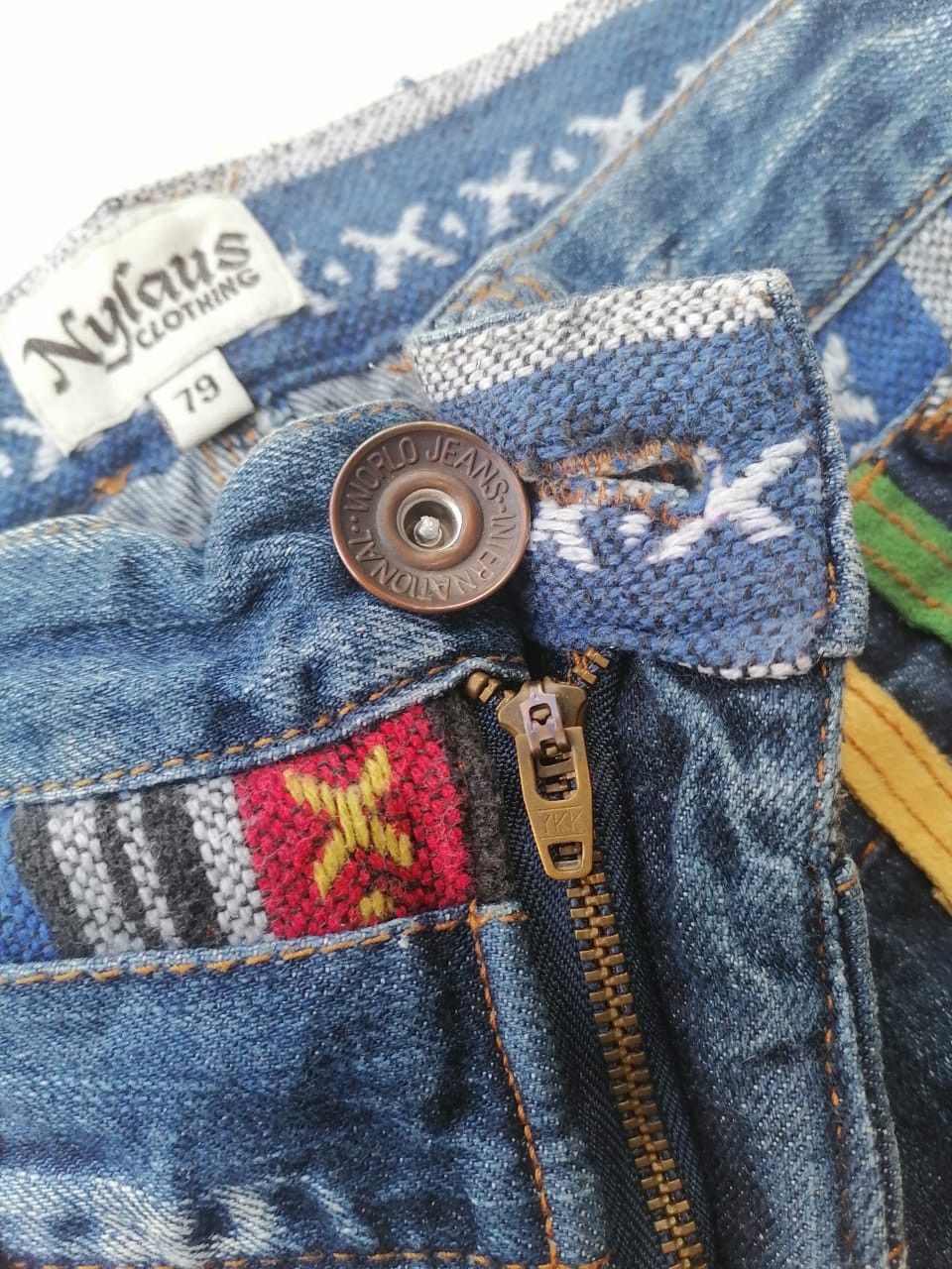 Other Nylaus Double Waist Colourful Denim Jeans Size US 32 / EU 48 - 5 Thumbnail