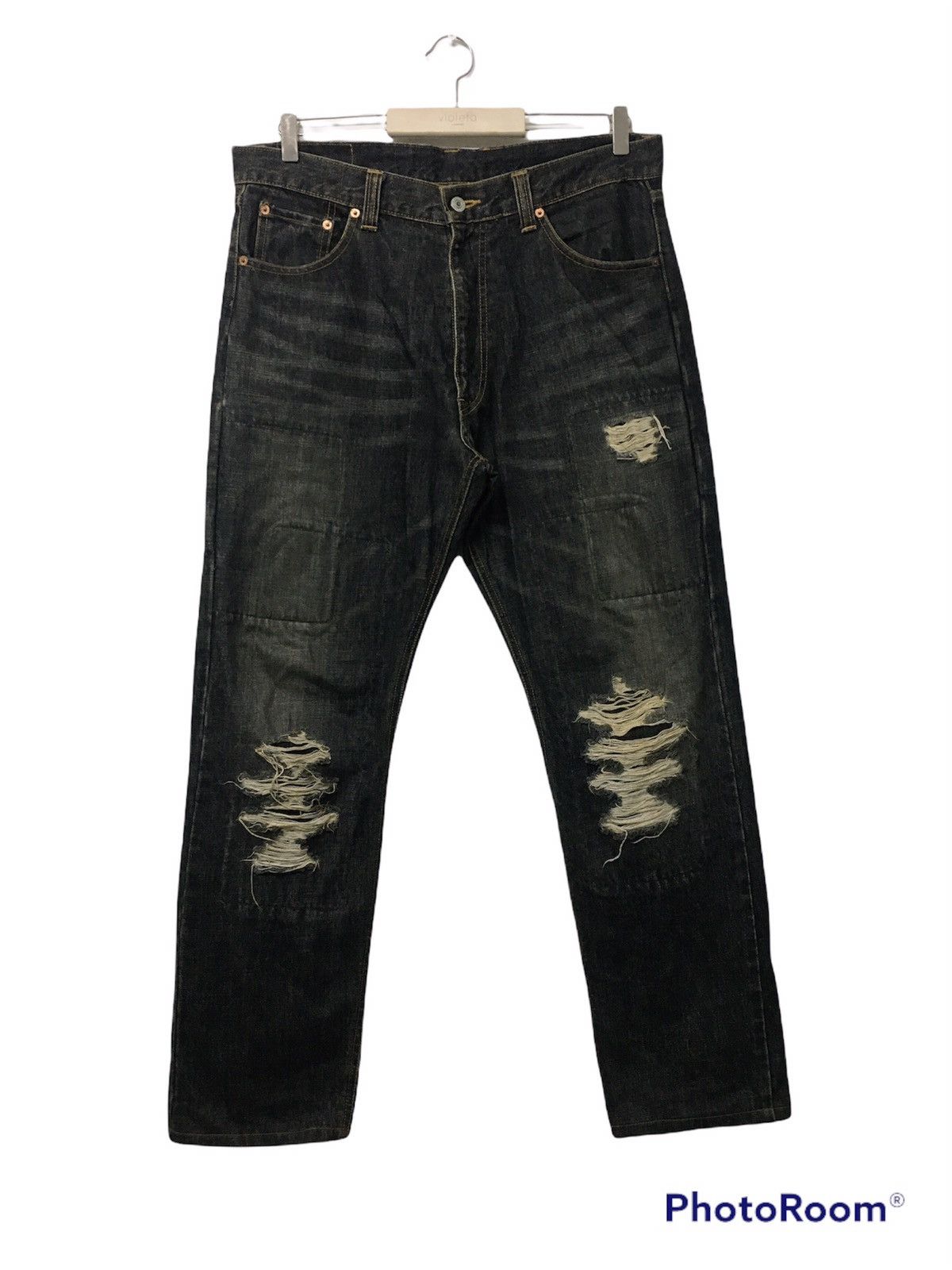 Japanese Brand Japanese Brand Black Trasher Denim Size US 35 - 2 Thumbnail
