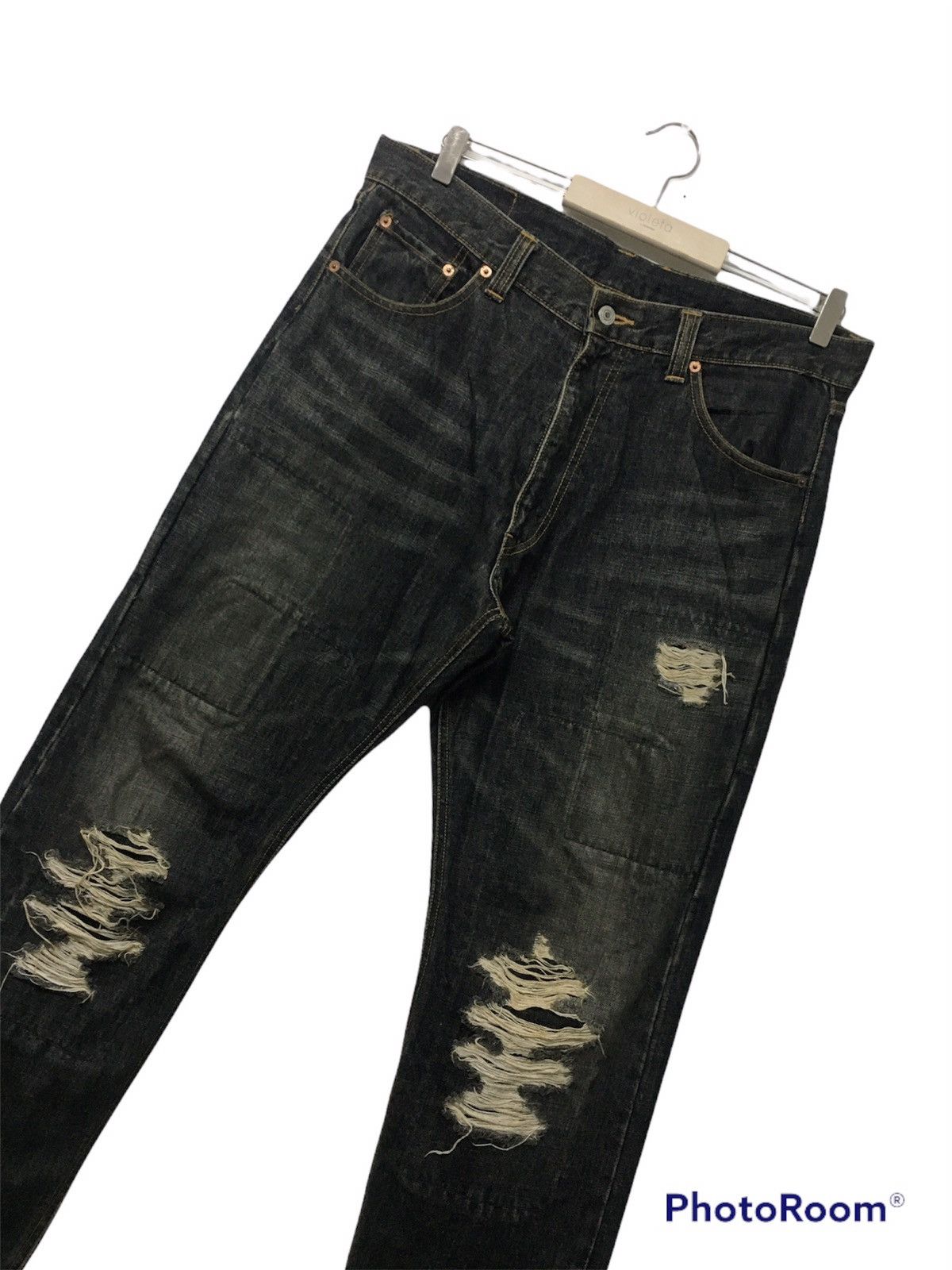Japanese Brand Japanese Brand Black Trasher Denim Size US 35 - 1 Thumbnail