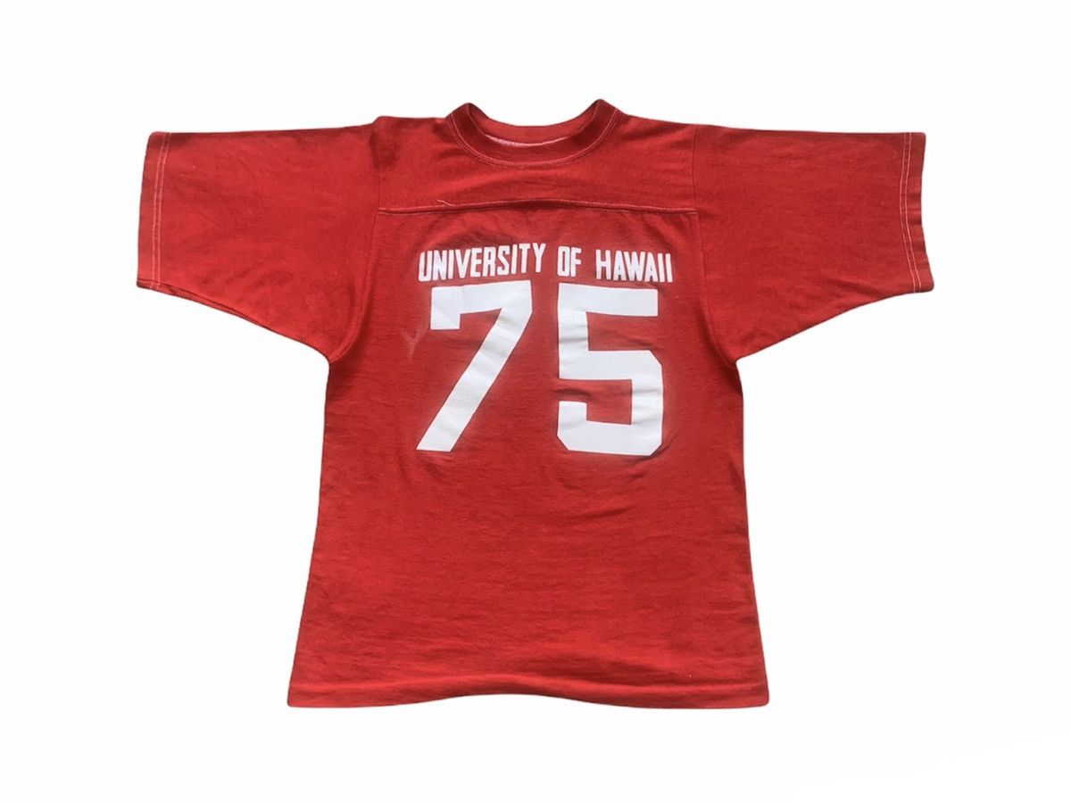 image of American College x Champion Vintage 70's Champion Blue Bar University Of Hawaii Tshirt in Red (Size