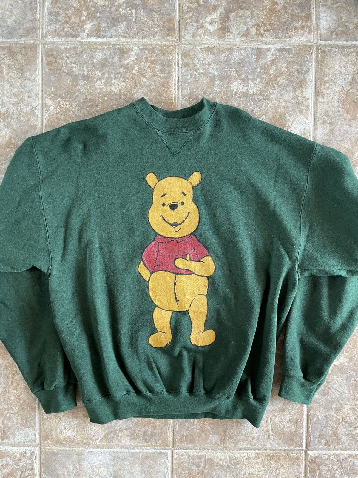 Vintage Vintage 90s Winnie the Pooh Green Disney Bootleg Crewneck | Grailed