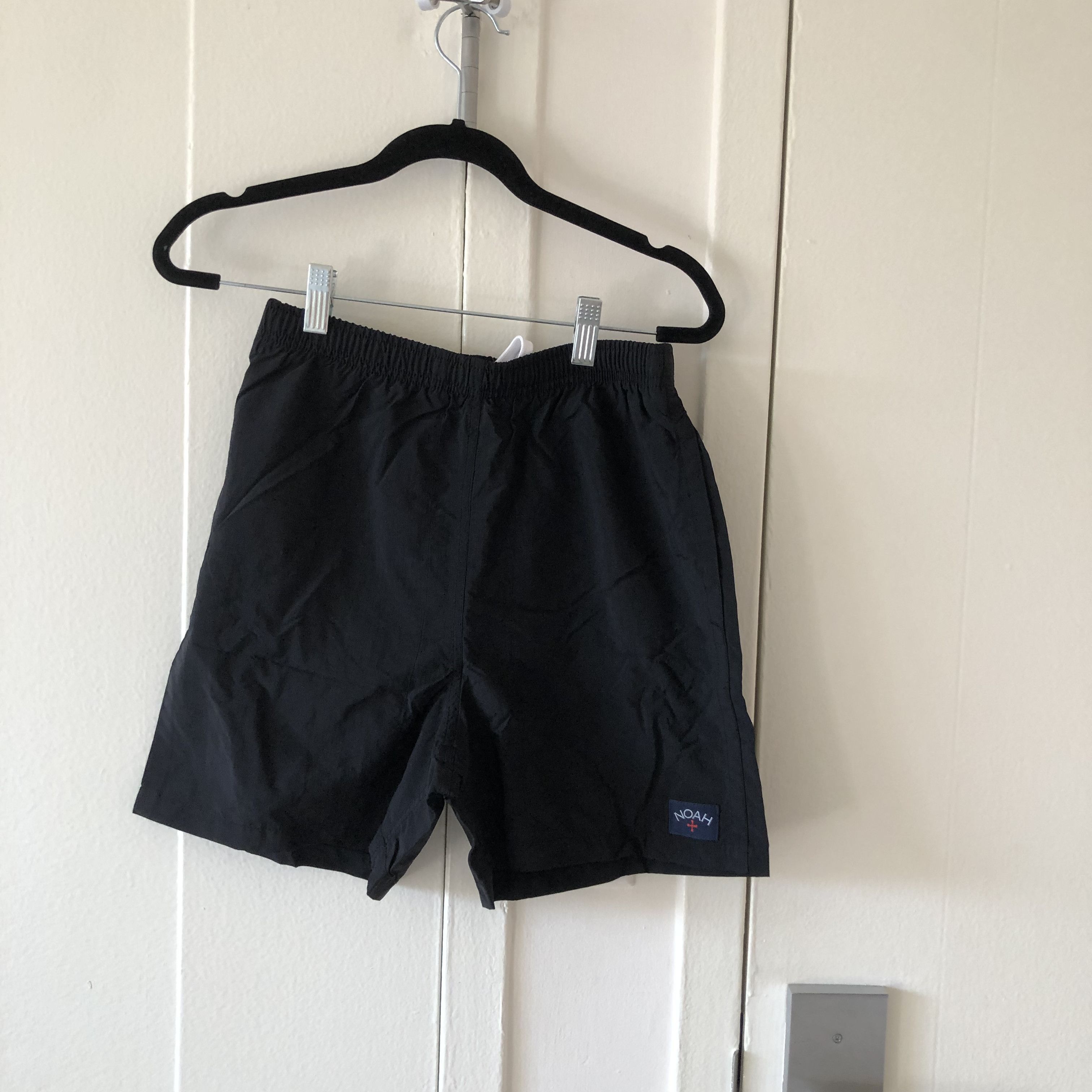 image of Noah Core Logo Swim Trunks in Black, Men's (Size 30)