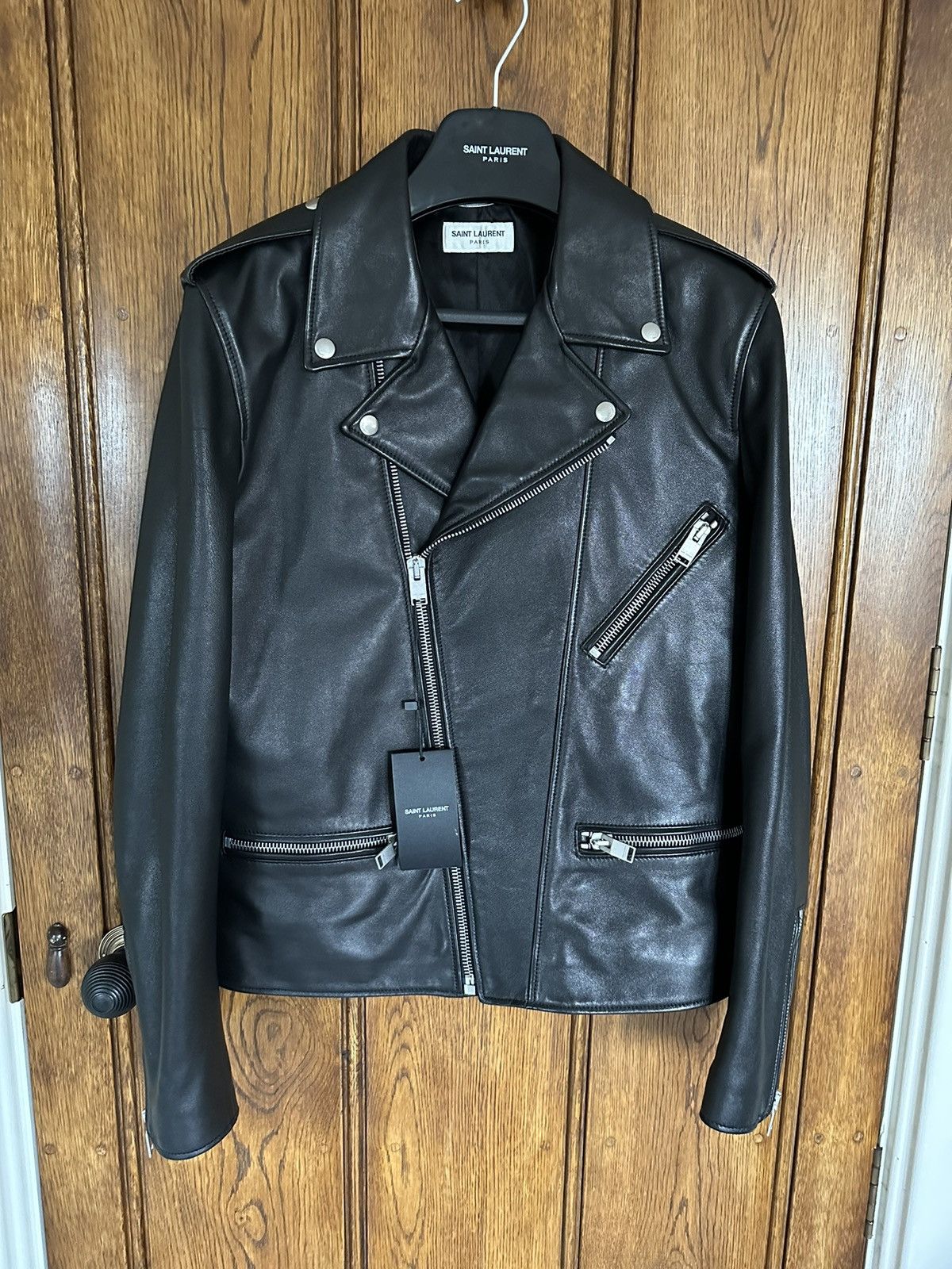 Saint Laurent Paris SS14 Saint Laurent leather biker jacket BNWT Hedi Slimane 52 Size US L / EU 52-54 / 3 - 1 Thumbnail
