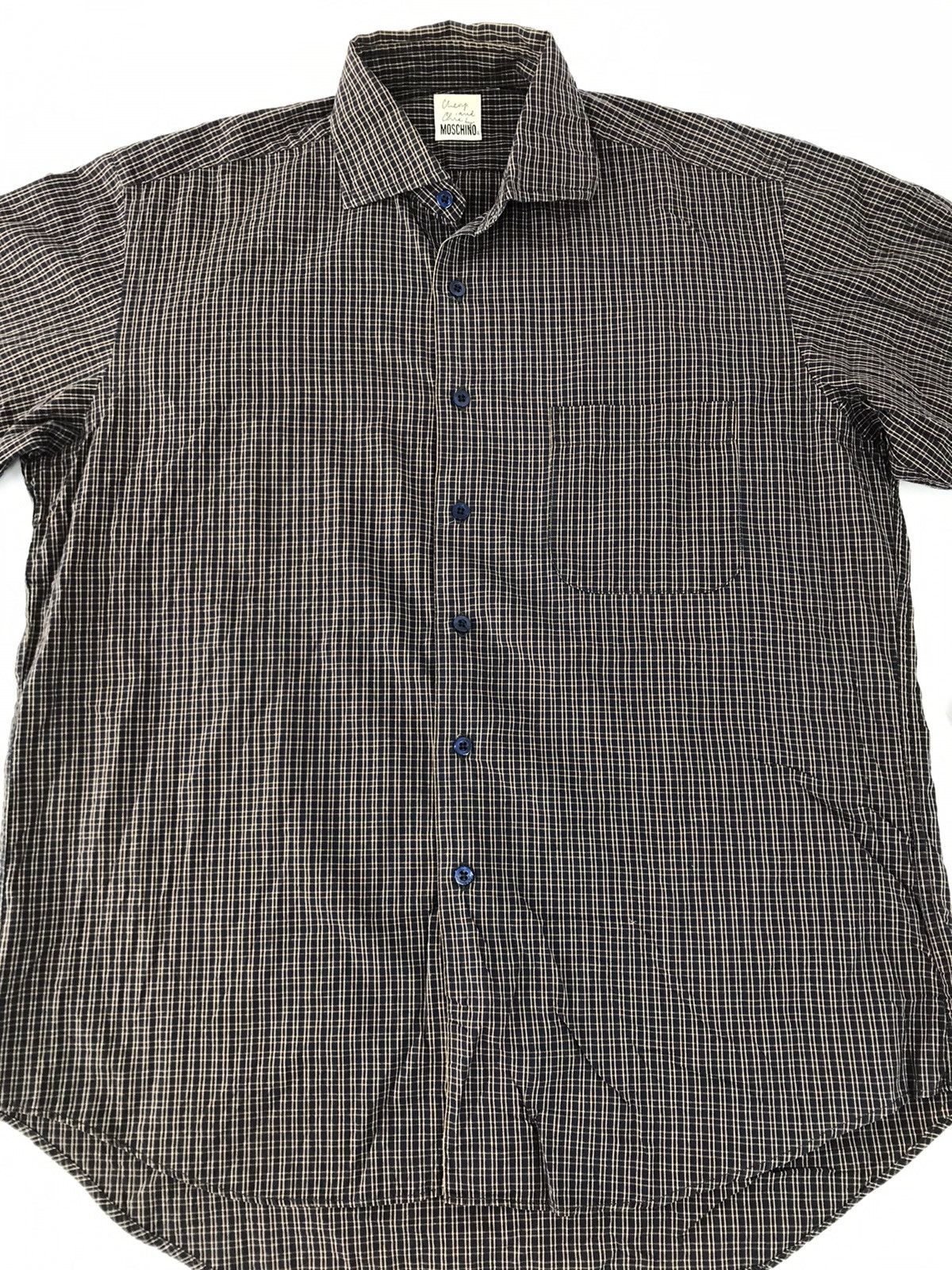Moschino Cheng And Chie Moschino Shirt Single Pocket Striped Checked Size US XL / EU 56 / 4 - 2 Thumbnail