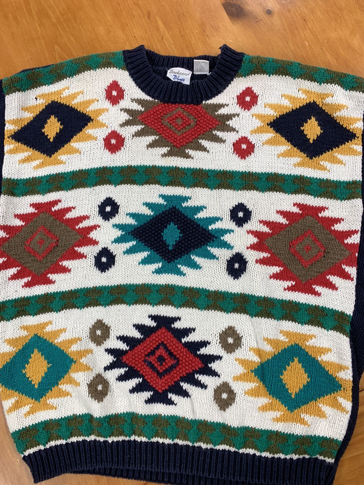 Vintage Vintage Shining Diamond Knit Sweater Size US L / EU 52-54 / 3 - 3 Thumbnail