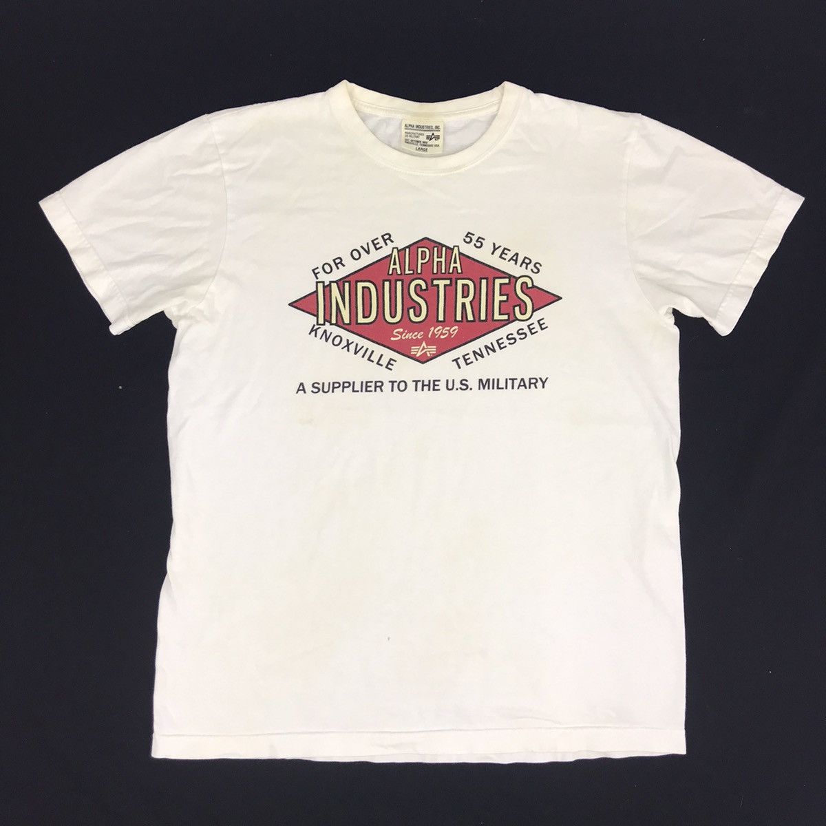 Alpha Industries Vintage Alpha Industries US Military Supplier Spell Out Tee Size US M / EU 48-50 / 2 - 1 Thumbnail