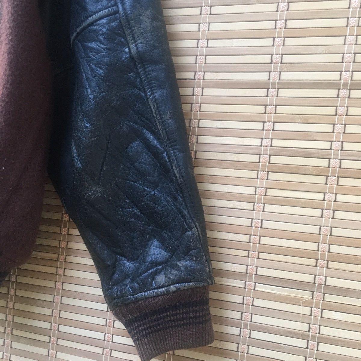 Other Sun Faded Baseball Leather Sleeve Bomber Size US M / EU 48-50 / 2 - 6 Thumbnail