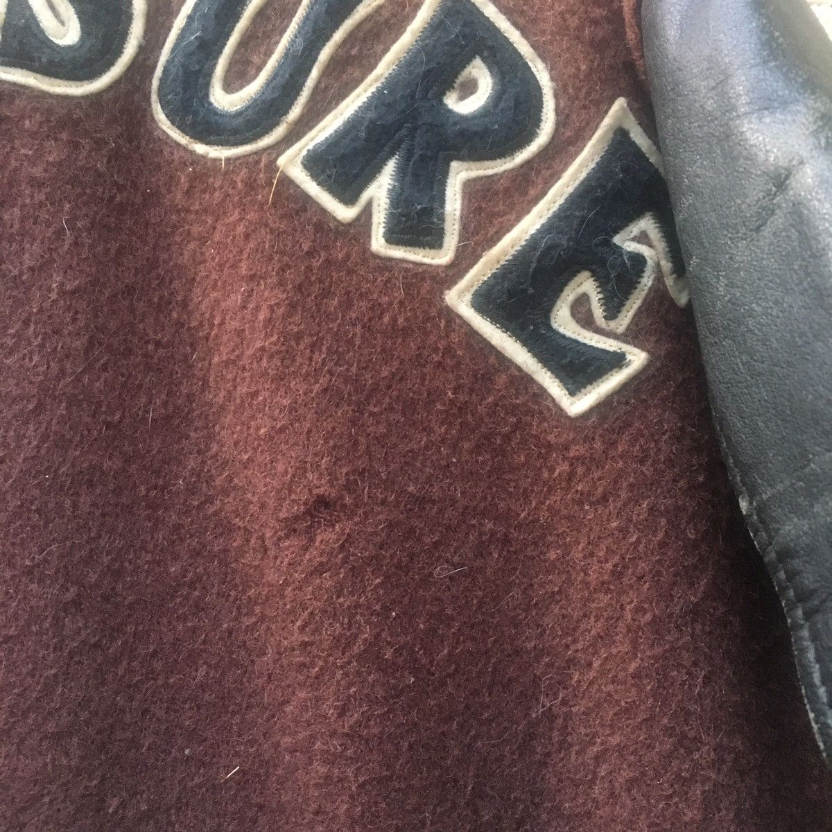 Other Sun Faded Baseball Leather Sleeve Bomber Size US M / EU 48-50 / 2 - 8 Thumbnail