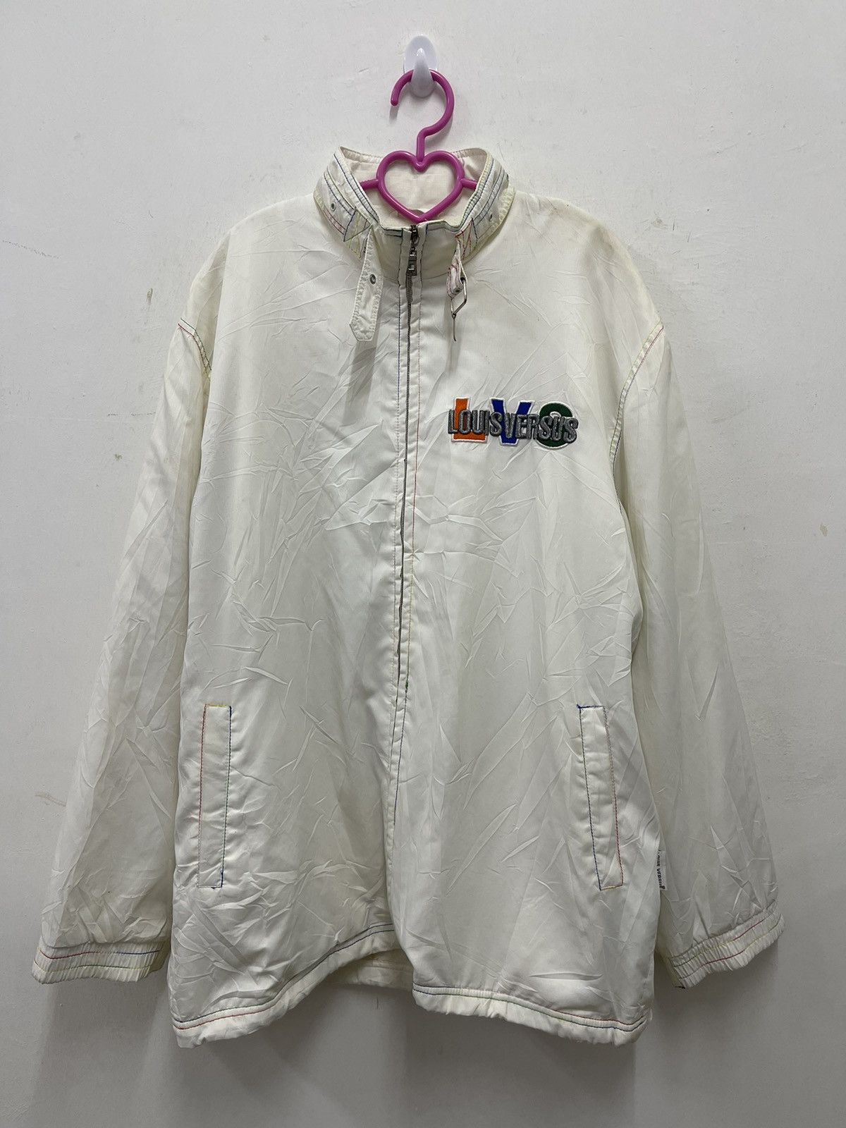 Japanese Brand Rare Vintage LOUIS VERSUS LVS Spell Out Embroidered Jacket Size US L / EU 52-54 / 3 - 3 Thumbnail