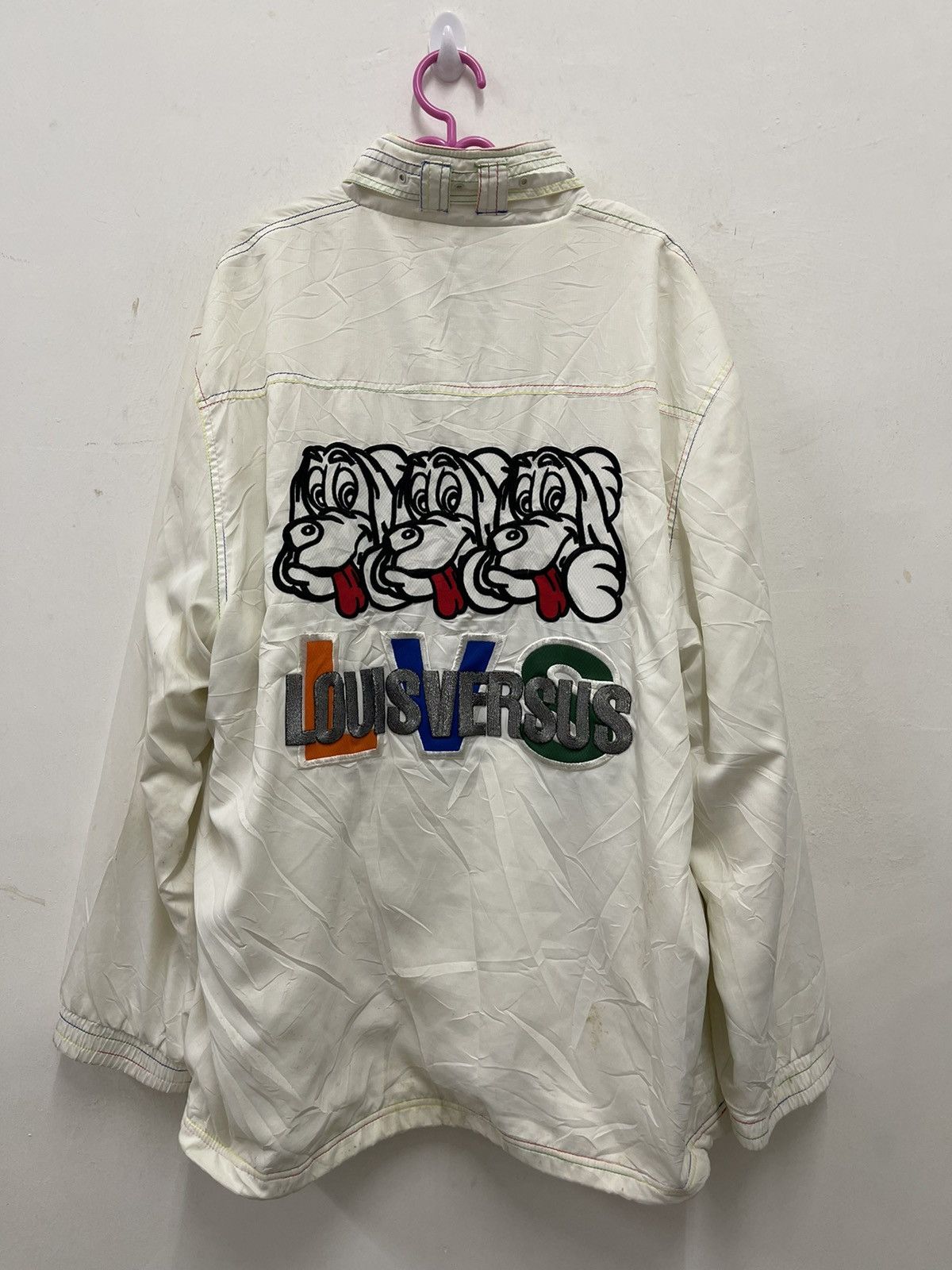 Japanese Brand Rare Vintage LOUIS VERSUS LVS Spell Out Embroidered Jacket Size US L / EU 52-54 / 3 - 1 Thumbnail