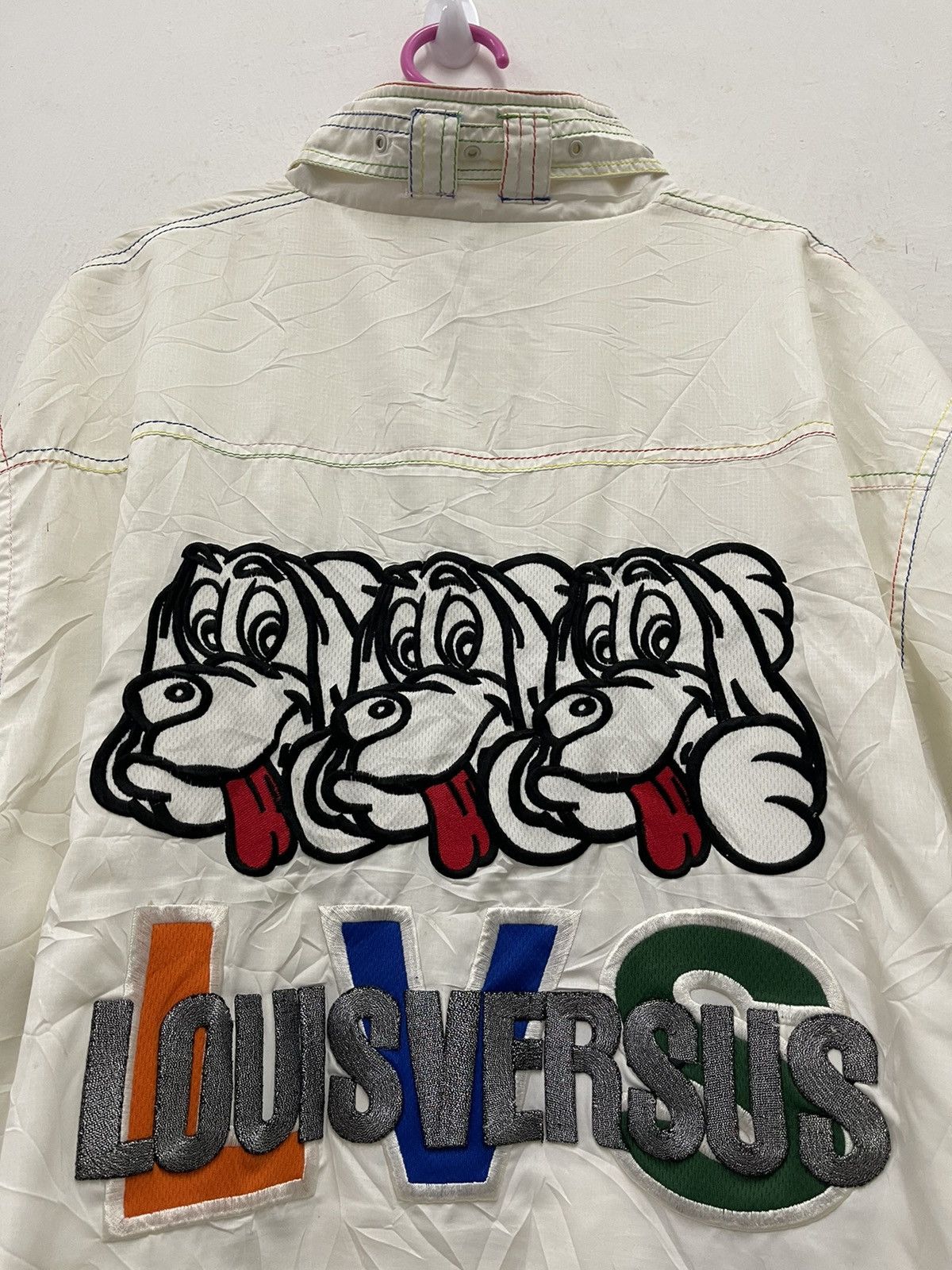 Japanese Brand Rare Vintage LOUIS VERSUS LVS Spell Out Embroidered Jacket Size US L / EU 52-54 / 3 - 2 Thumbnail