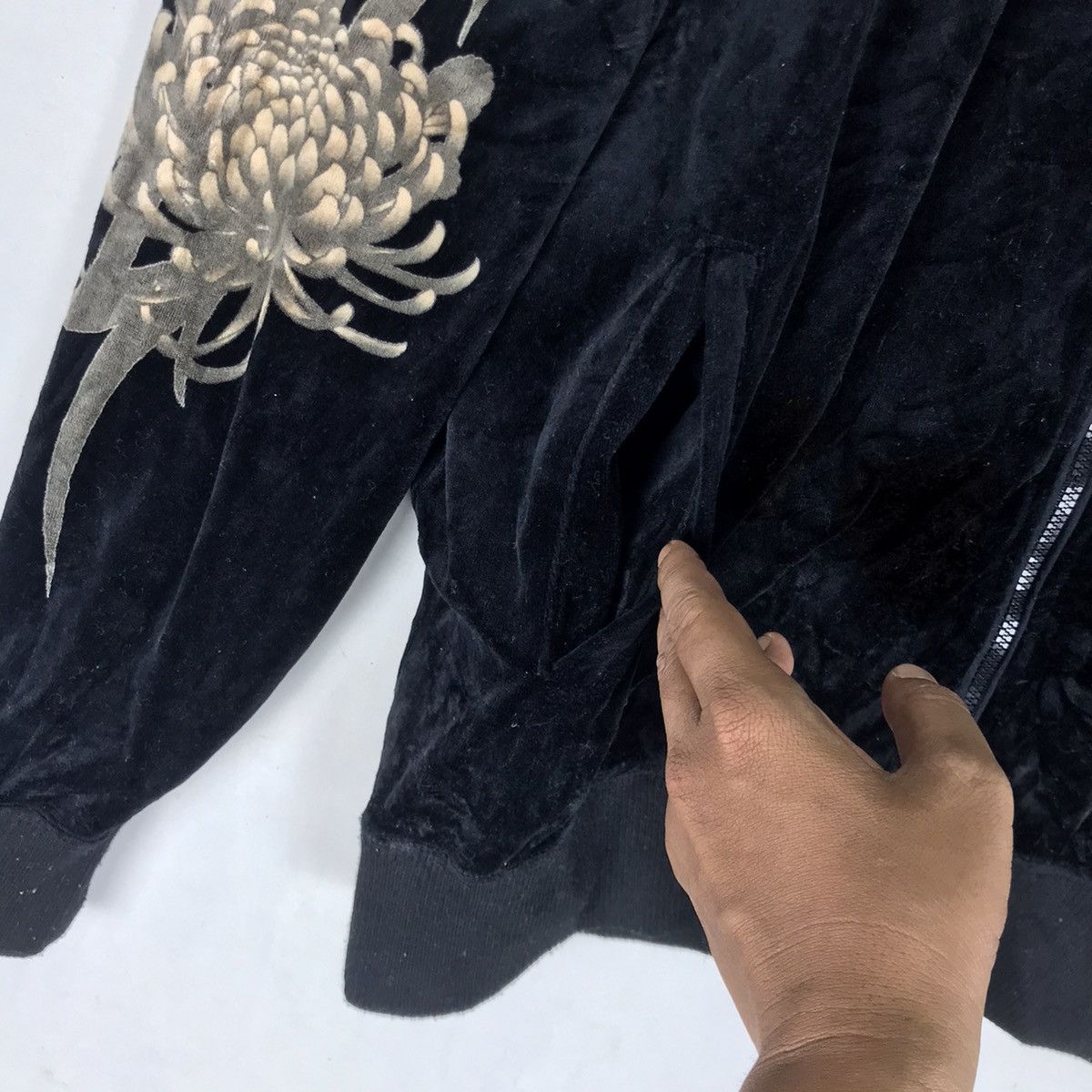 Japanese Brand Karakuri Tamashi Dragon Overprint Black Velvet Yakuza Jacket Size US L / EU 52-54 / 3 - 13 Thumbnail
