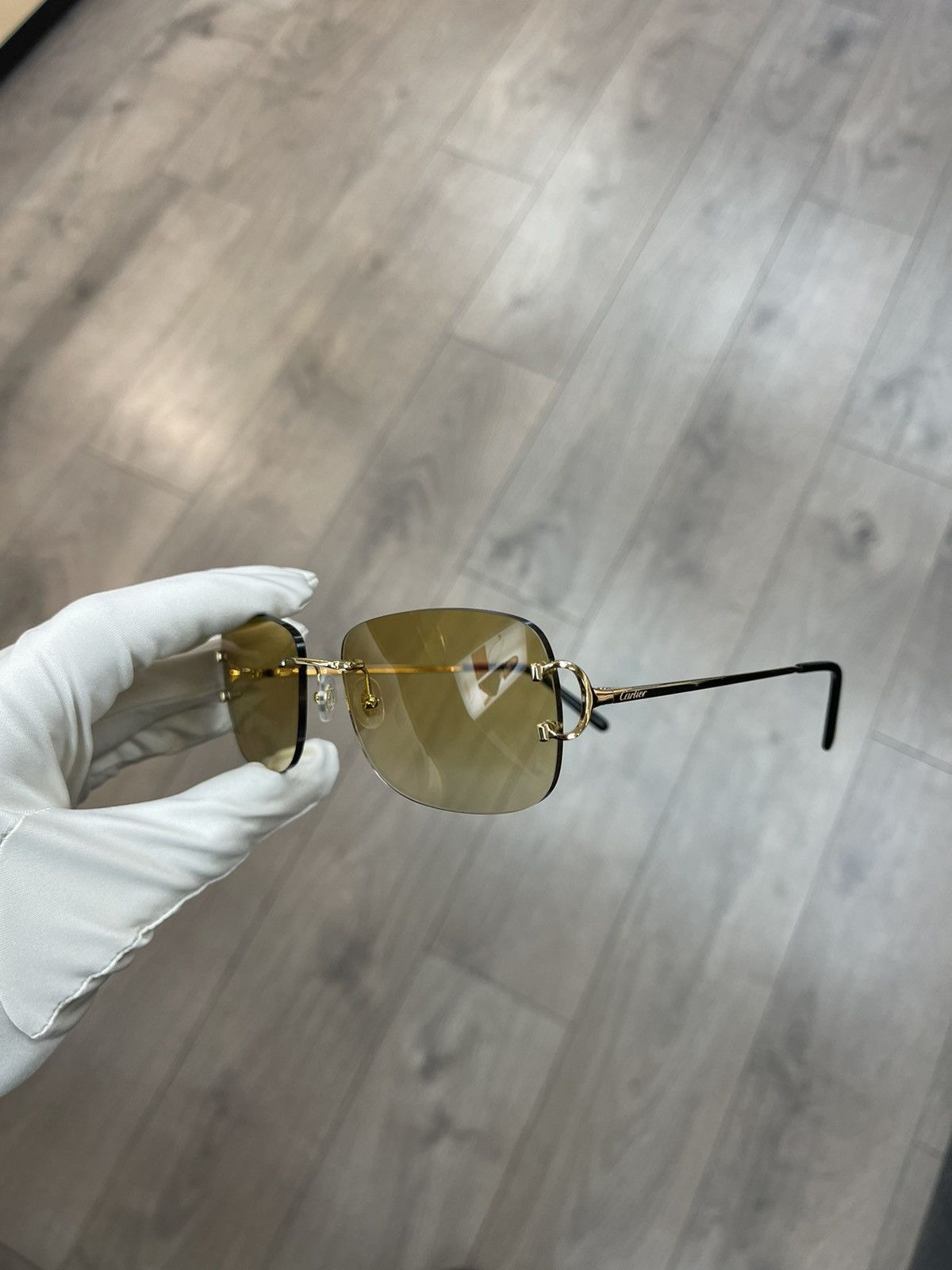 Cartier Cartier Big C Decor Gold Sunglasses Size ONE SIZE - 2 Thumbnail