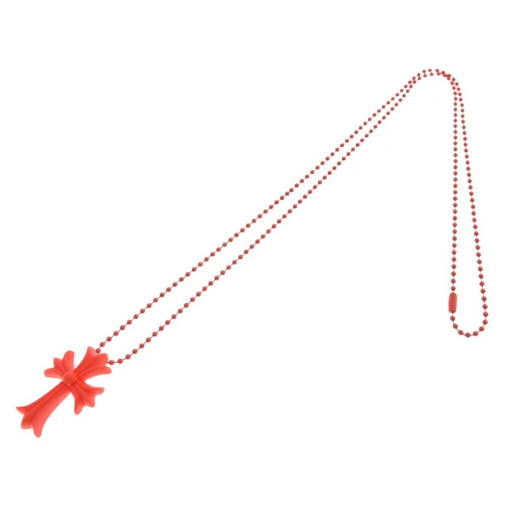 Chrome Hearts Chrome Hearts Red Silicone Cross Necklace Size ONE SIZE - 2 Thumbnail