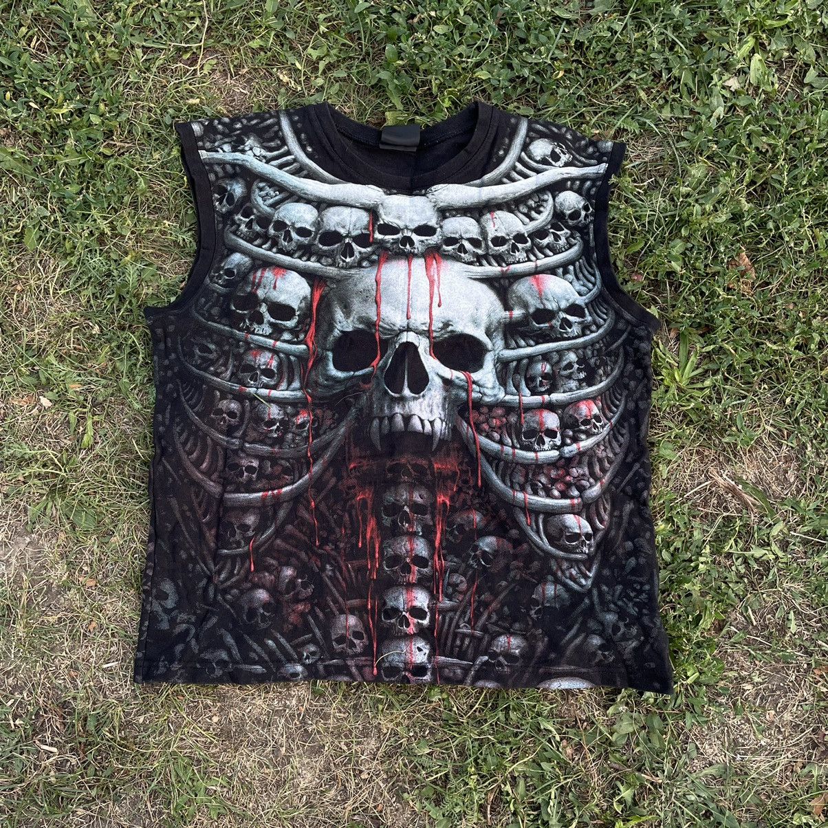 Vintage Vintage Y2K Skull Graphic Tee Streetwear Horror Print Black Size US M / EU 48-50 / 2 - 1 Thumbnail