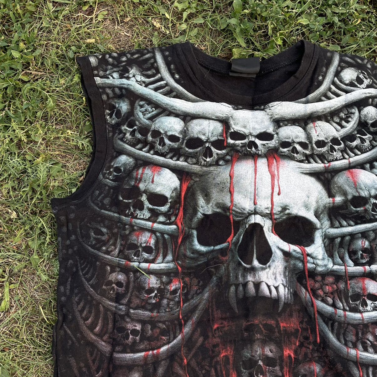 Vintage Vintage Y2K Skull Graphic Tee Streetwear Horror Print Black Size US M / EU 48-50 / 2 - 4 Thumbnail