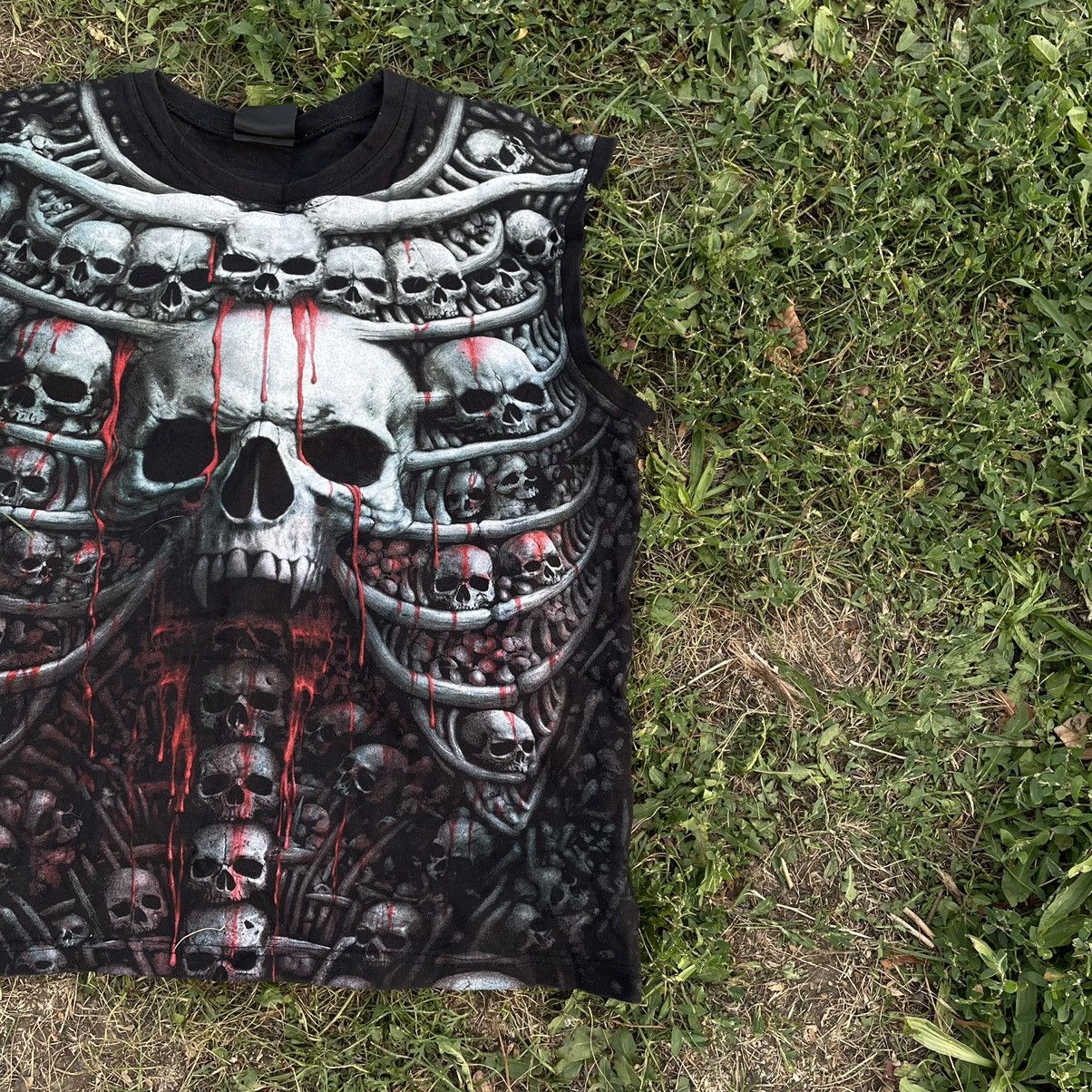 Vintage Vintage Y2K Skull Graphic Tee Streetwear Horror Print Black Size US M / EU 48-50 / 2 - 2 Thumbnail