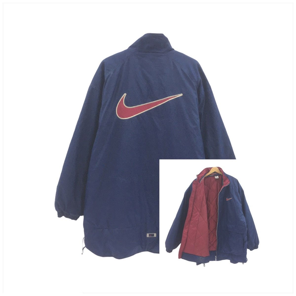 Nike × Vintage Vintage 90’s Nike Jacket Embroidery Big Logo Nike Swoosh Size US L / EU 52-54 / 3 - 1 Thumbnail
