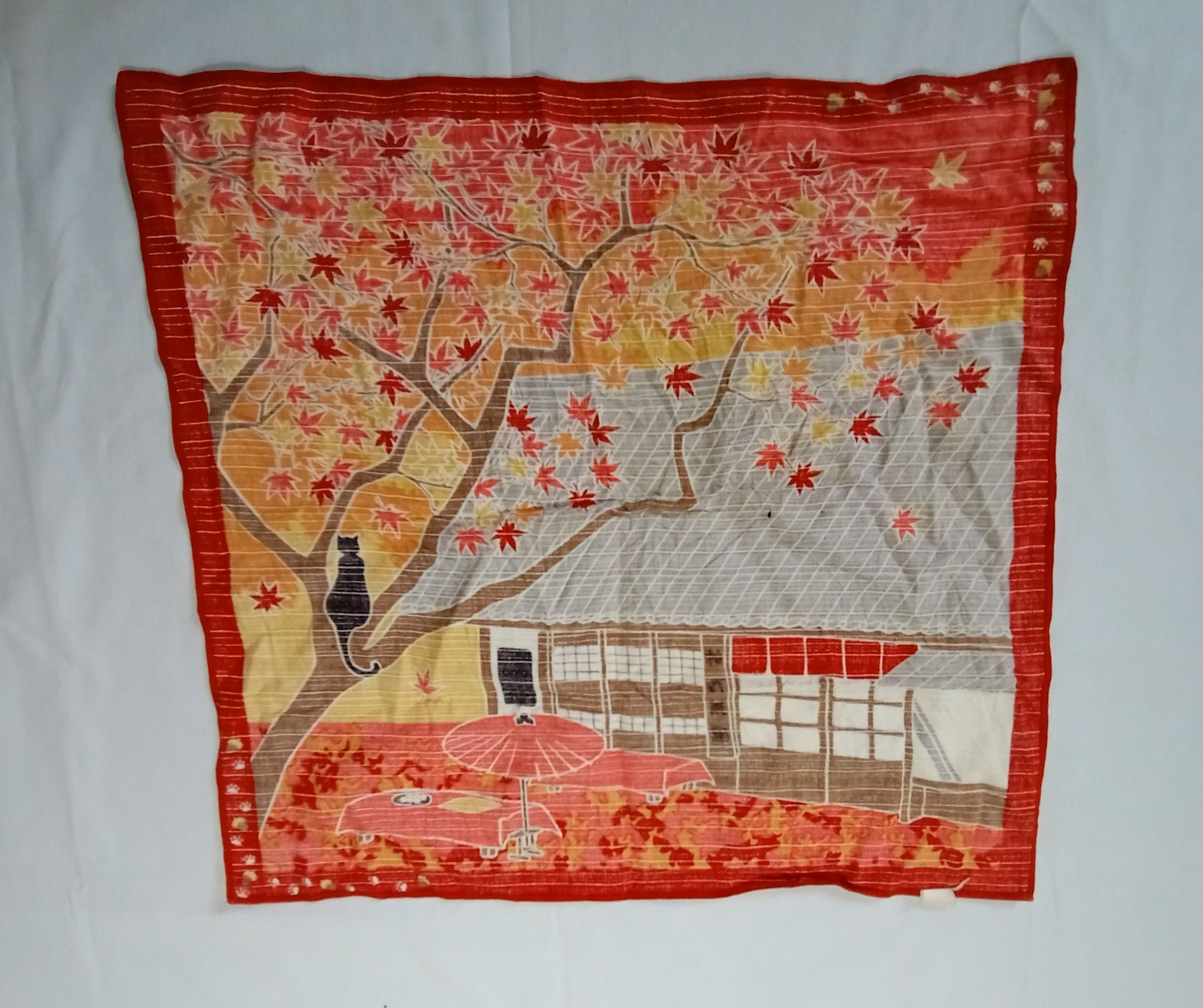 Edition Japan Japanese Handkerchief Traditional House Art Floral Size ONE SIZE - 3 Thumbnail