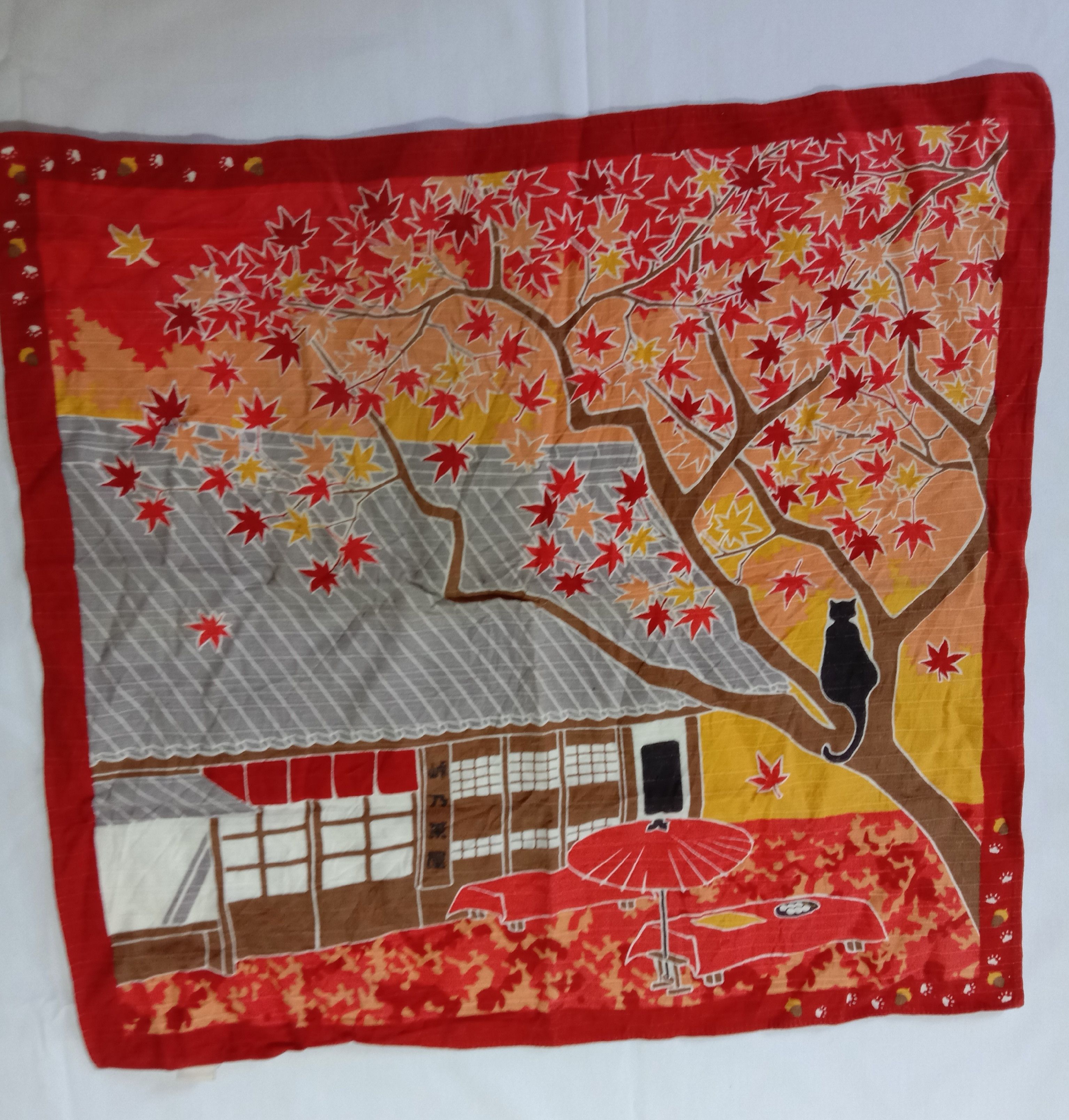 Edition Japan Japanese Handkerchief Traditional House Art Floral Size ONE SIZE - 2 Thumbnail