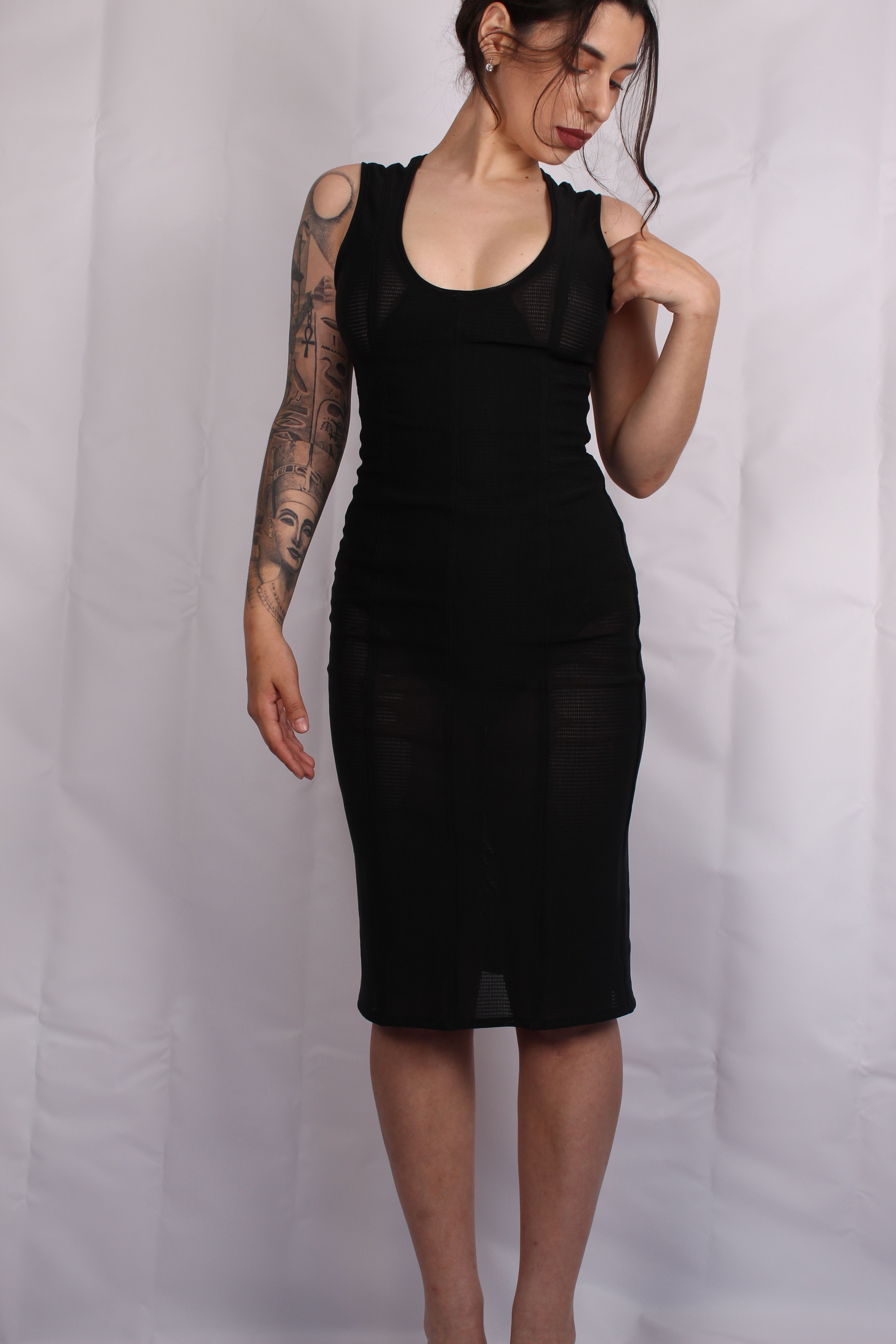 Versace Rare Vintage Versus Versace Mesh Bodycon Sexy Drеss Size M / US 6-8 / IT 42-44 - 4 Thumbnail