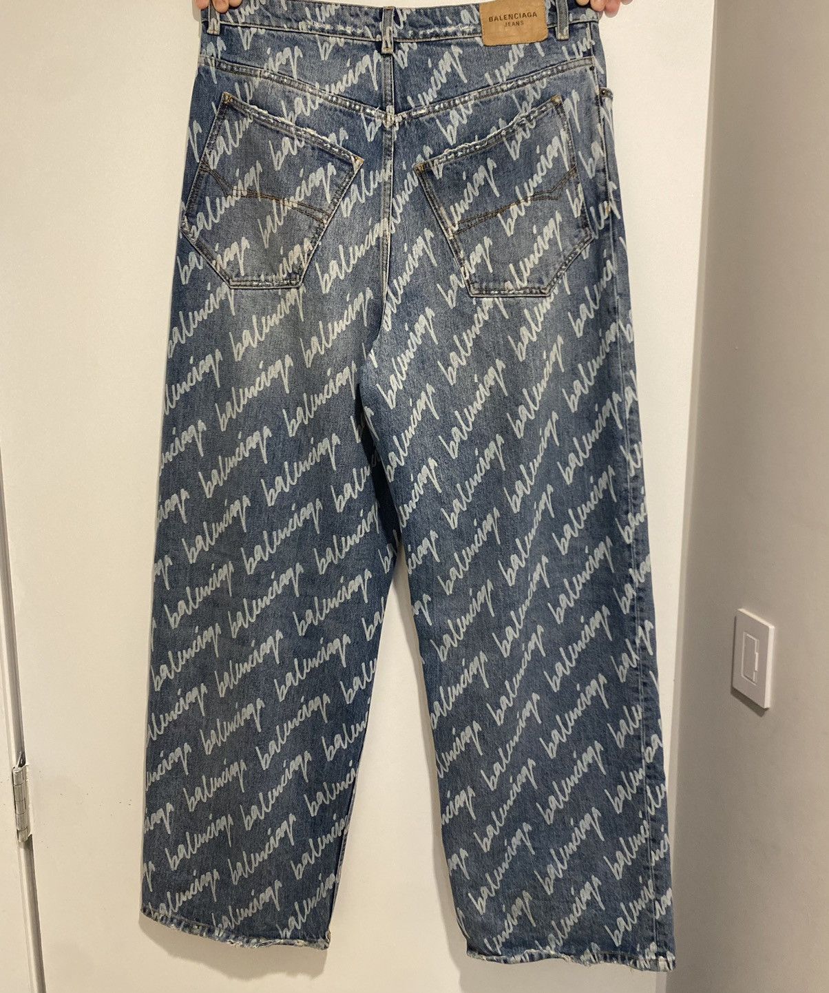 Balenciaga Balenciaga script all over pants | Grailed