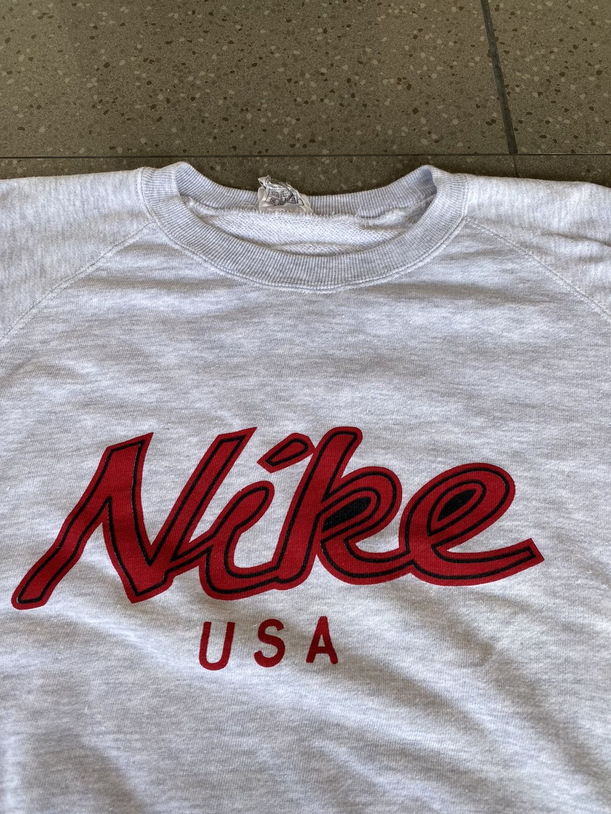 Nike × Vintage Vintage 90s Nike USA Sweatshirt Spellout White Tag Size US XL / EU 56 / 4 - 5 Thumbnail