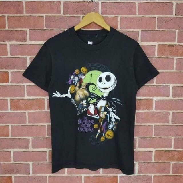 image of Expert Horror x Movie Vintage Tim Burtons Movie Nightmare Before Christmas in Black (Size Small)