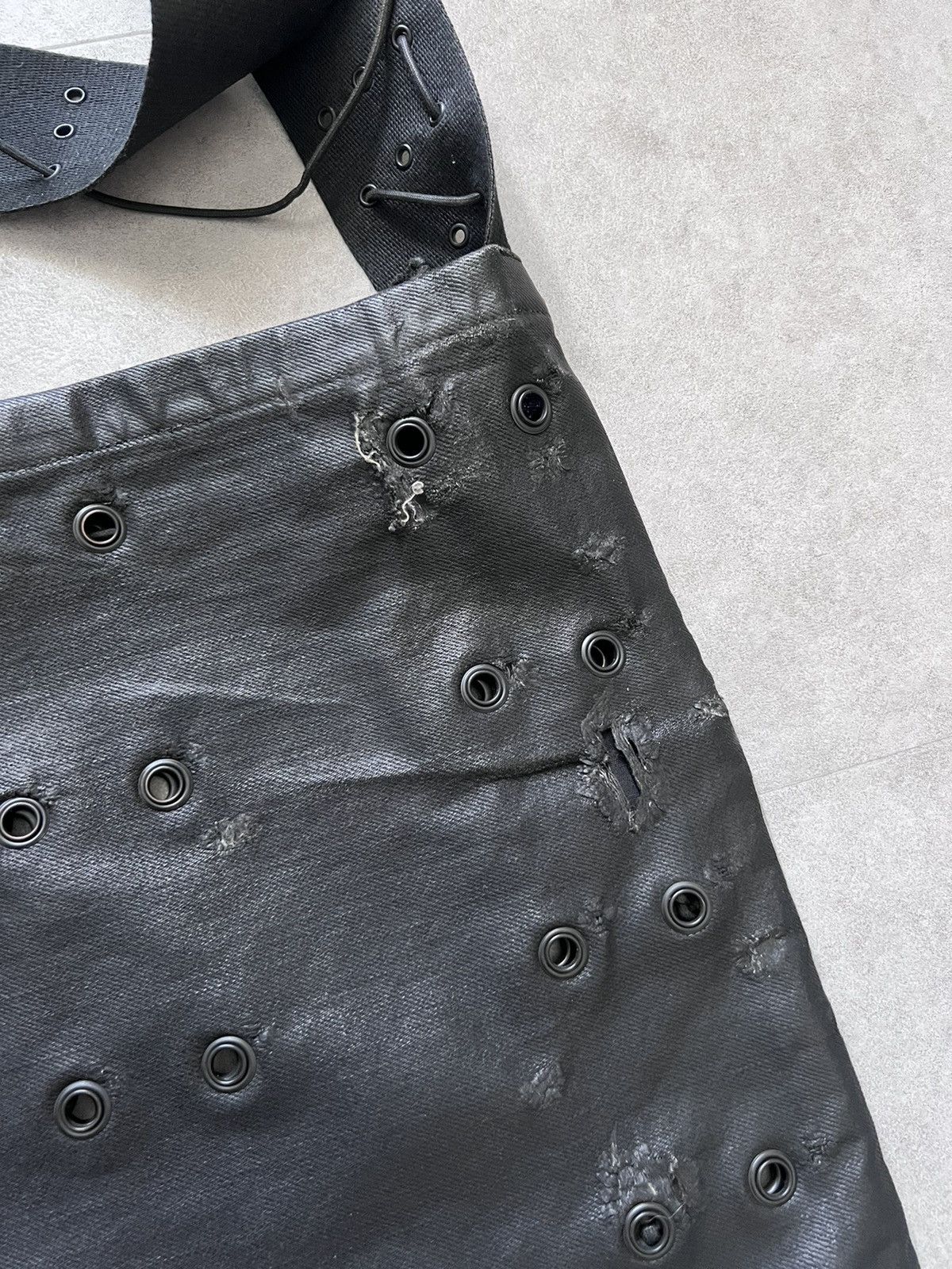 Dior × Hedi Slimane SS04 “Strip” Waxed Destroyed Shoulder Bag Size ONE SIZE - 4 Thumbnail