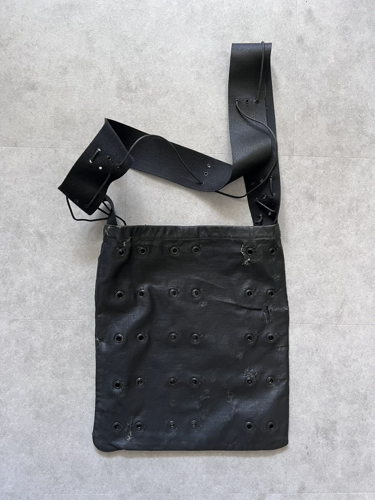 Dior × Hedi Slimane SS04 “Strip” Waxed Destroyed Shoulder Bag Size ONE SIZE - 2 Thumbnail