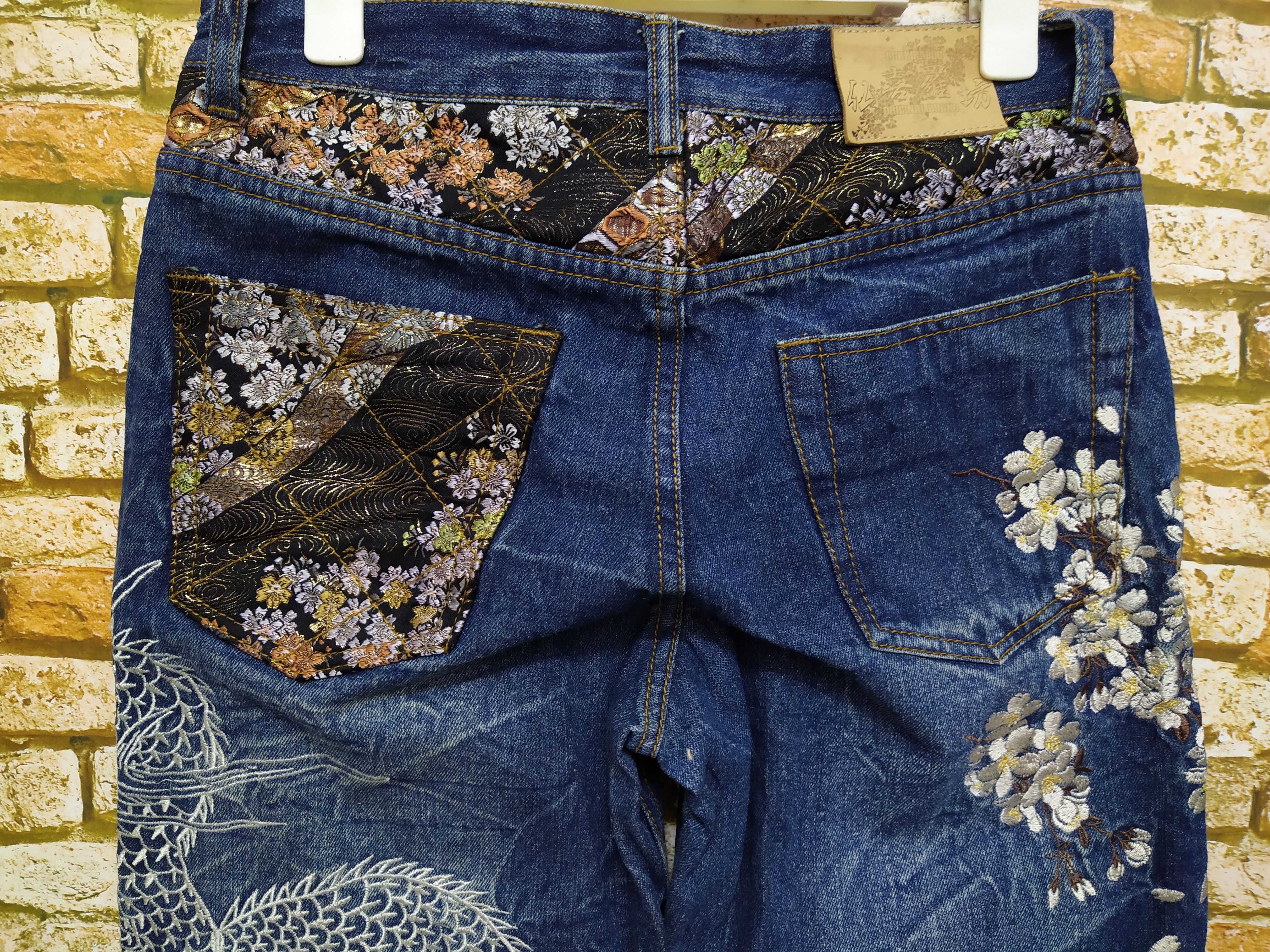 Japanese Brand BUKKIRABOU JAPAN DENIM ART SUKAJAN EMBROIDERED (B516) w29 Size US 29 - 7 Thumbnail