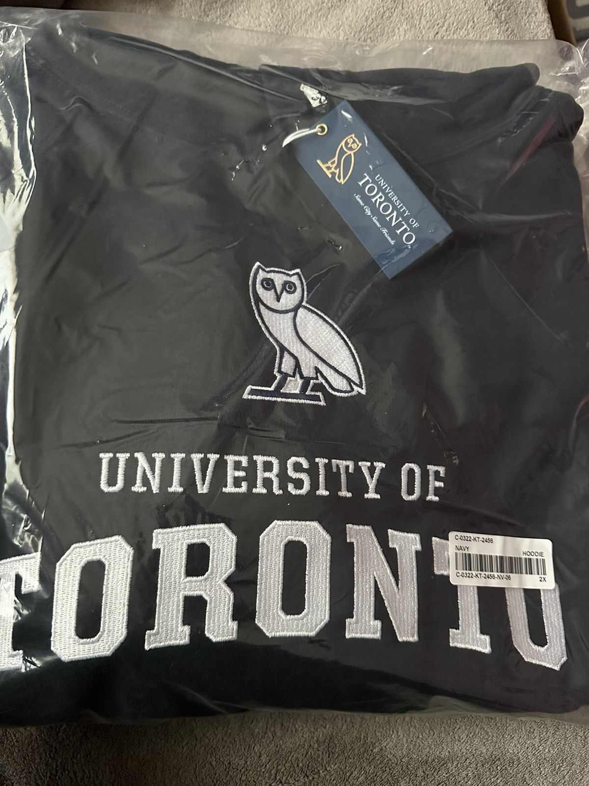 image of Ovo X University Of Toronto (U Of T) Hoodie (New With Tags) in Navy, Men's (Size 2XL)