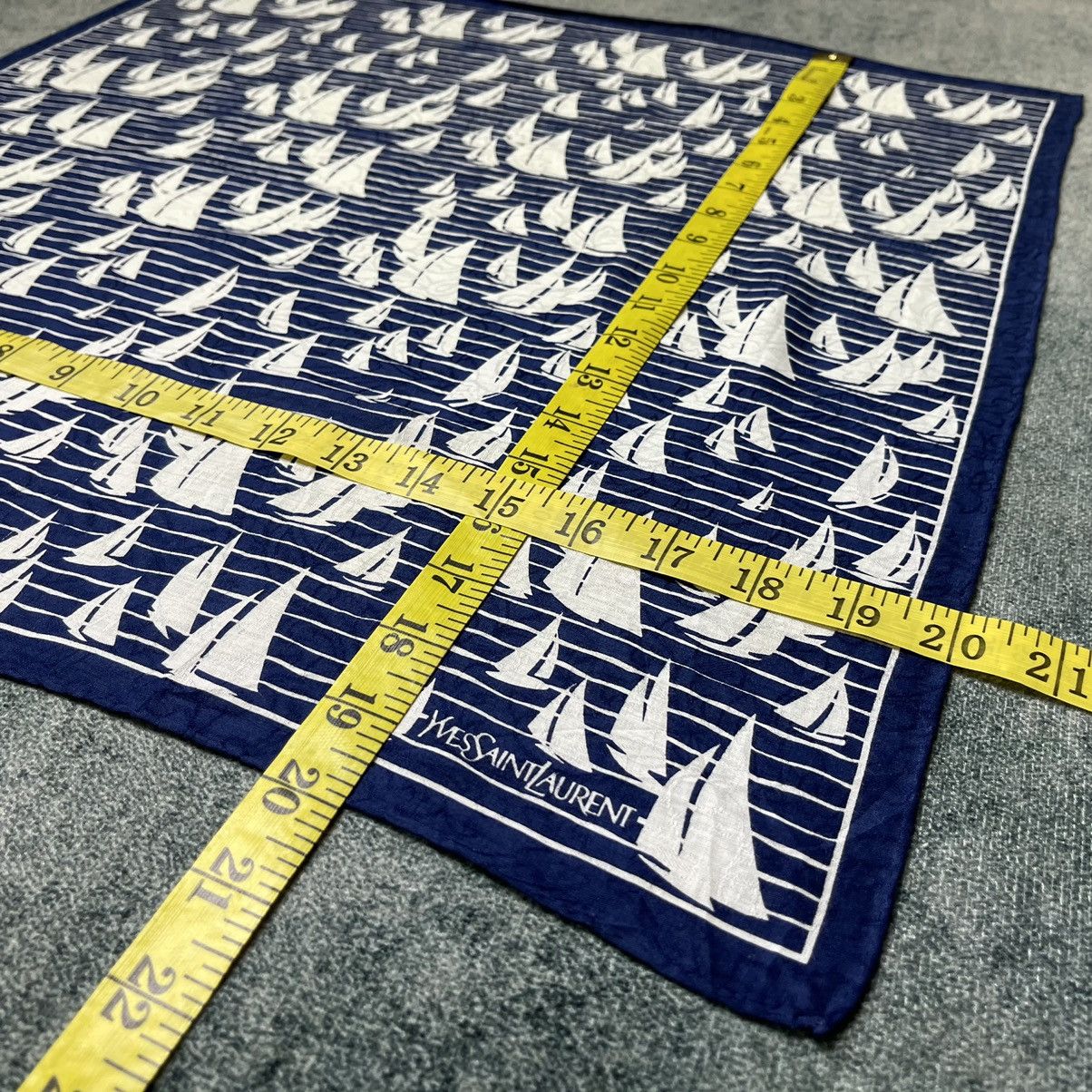 Vintage × Yves Saint Laurent YSL sailing boat design handkerchief scarf Size ONE SIZE - 9 Thumbnail