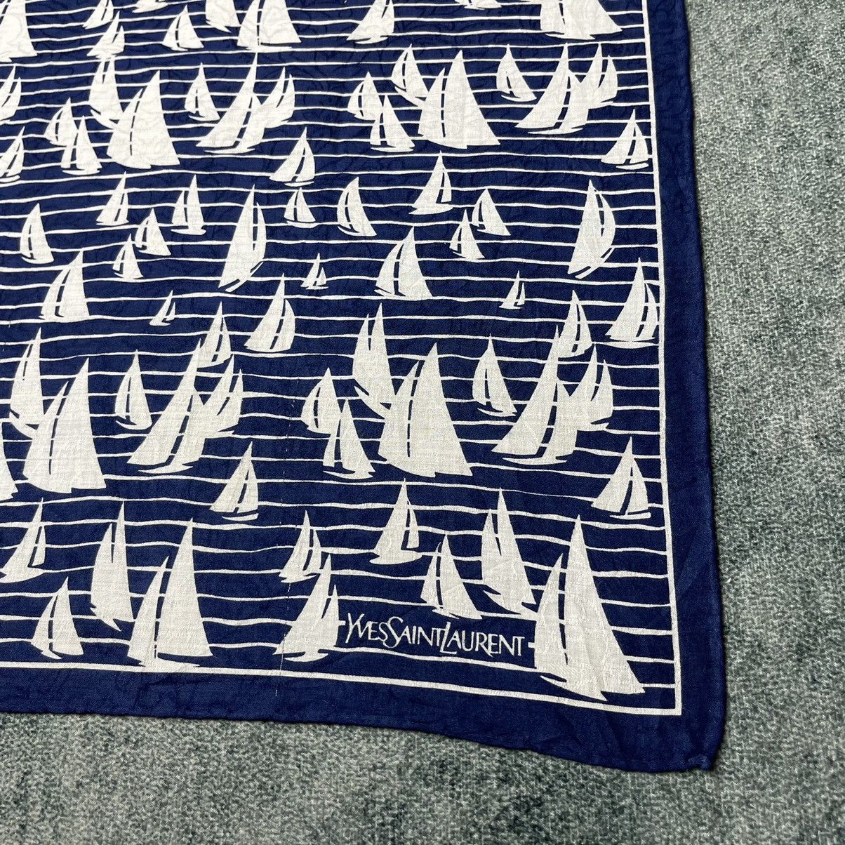 Vintage × Yves Saint Laurent YSL sailing boat design handkerchief scarf Size ONE SIZE - 7 Thumbnail