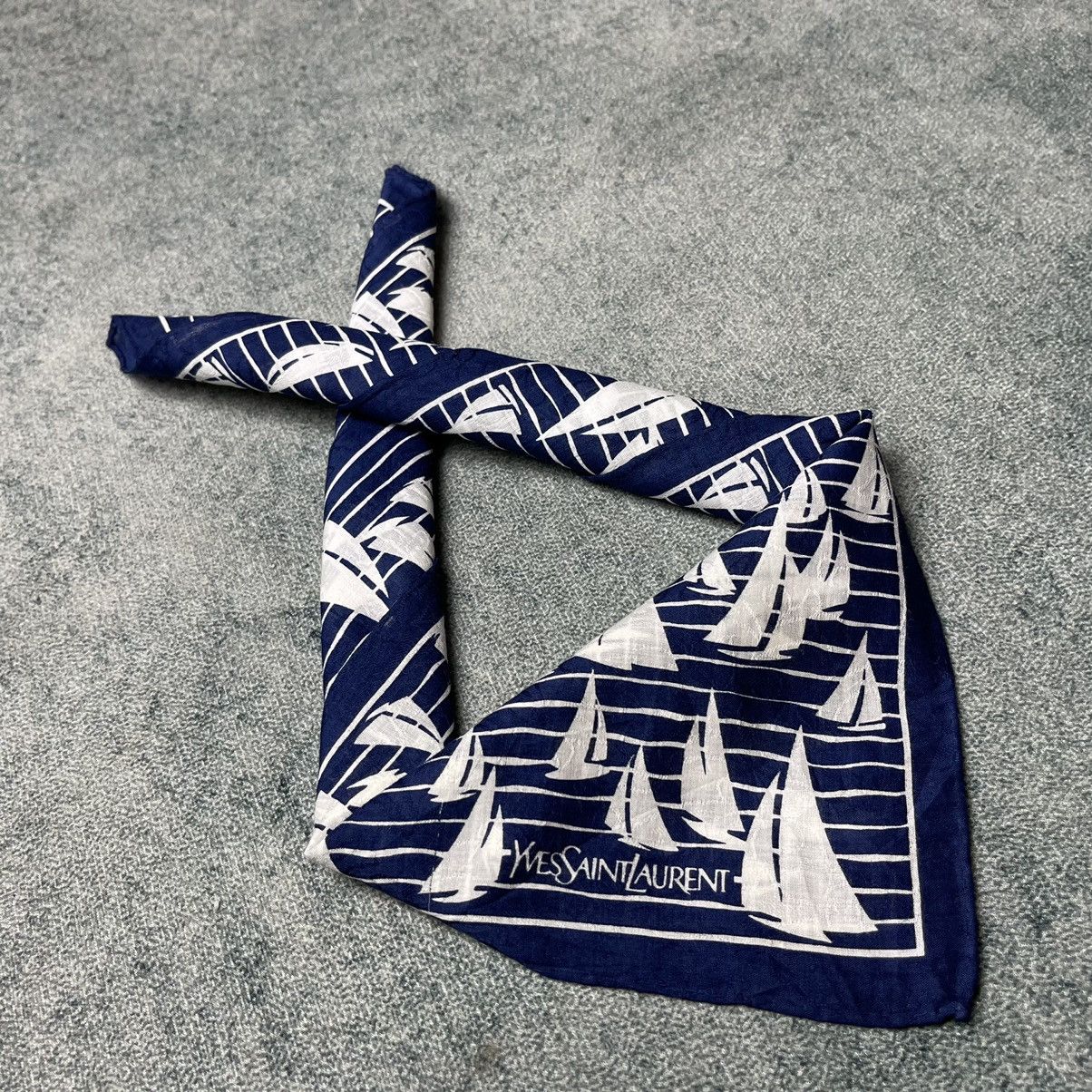 Vintage × Yves Saint Laurent YSL sailing boat design handkerchief scarf Size ONE SIZE - 1 Thumbnail