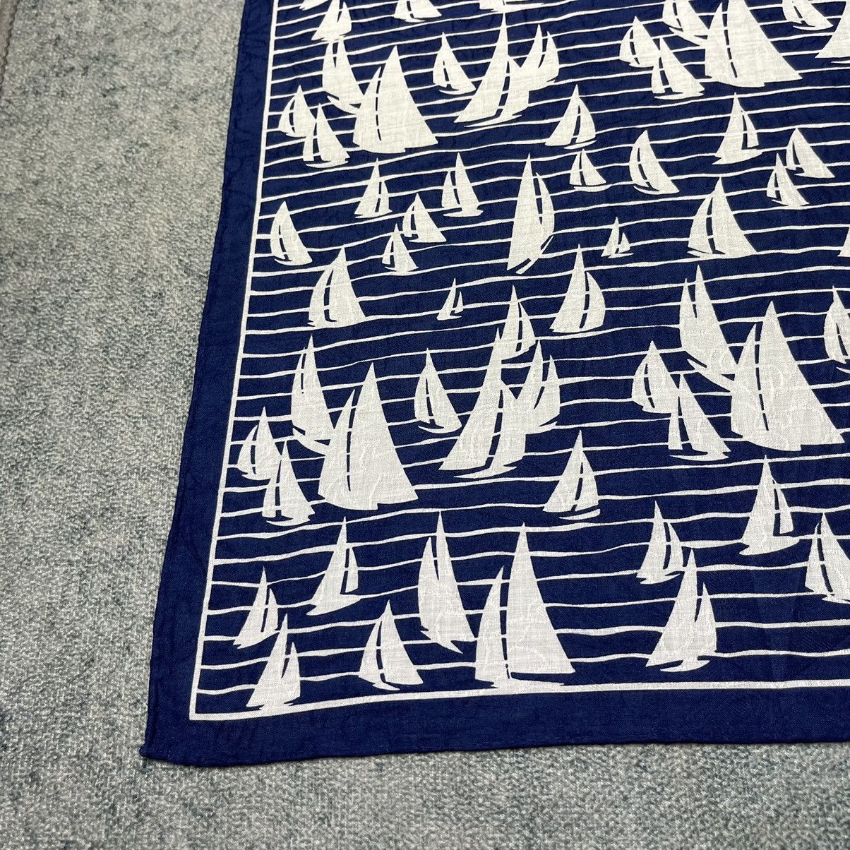 Vintage × Yves Saint Laurent YSL sailing boat design handkerchief scarf Size ONE SIZE - 4 Thumbnail