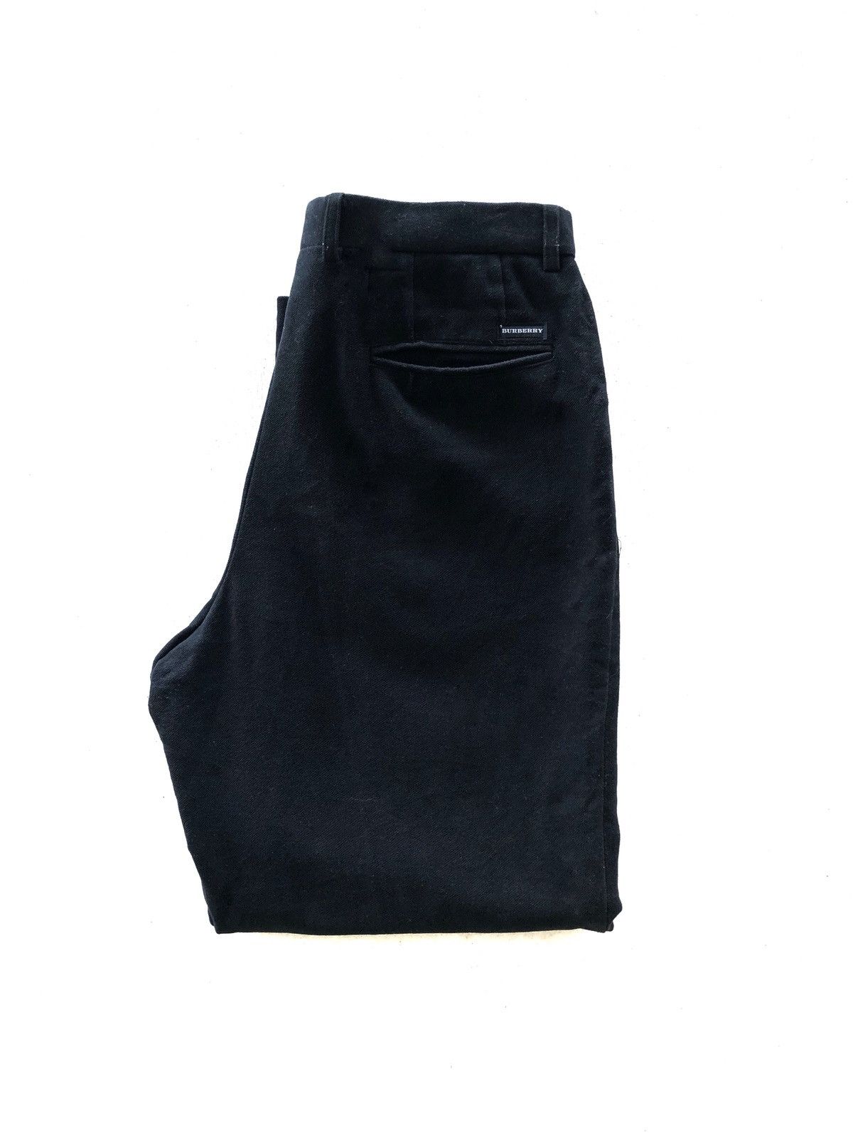 image of Burberry London Gabardine Cotton Wool Pants in Black, Men's (Size 32)