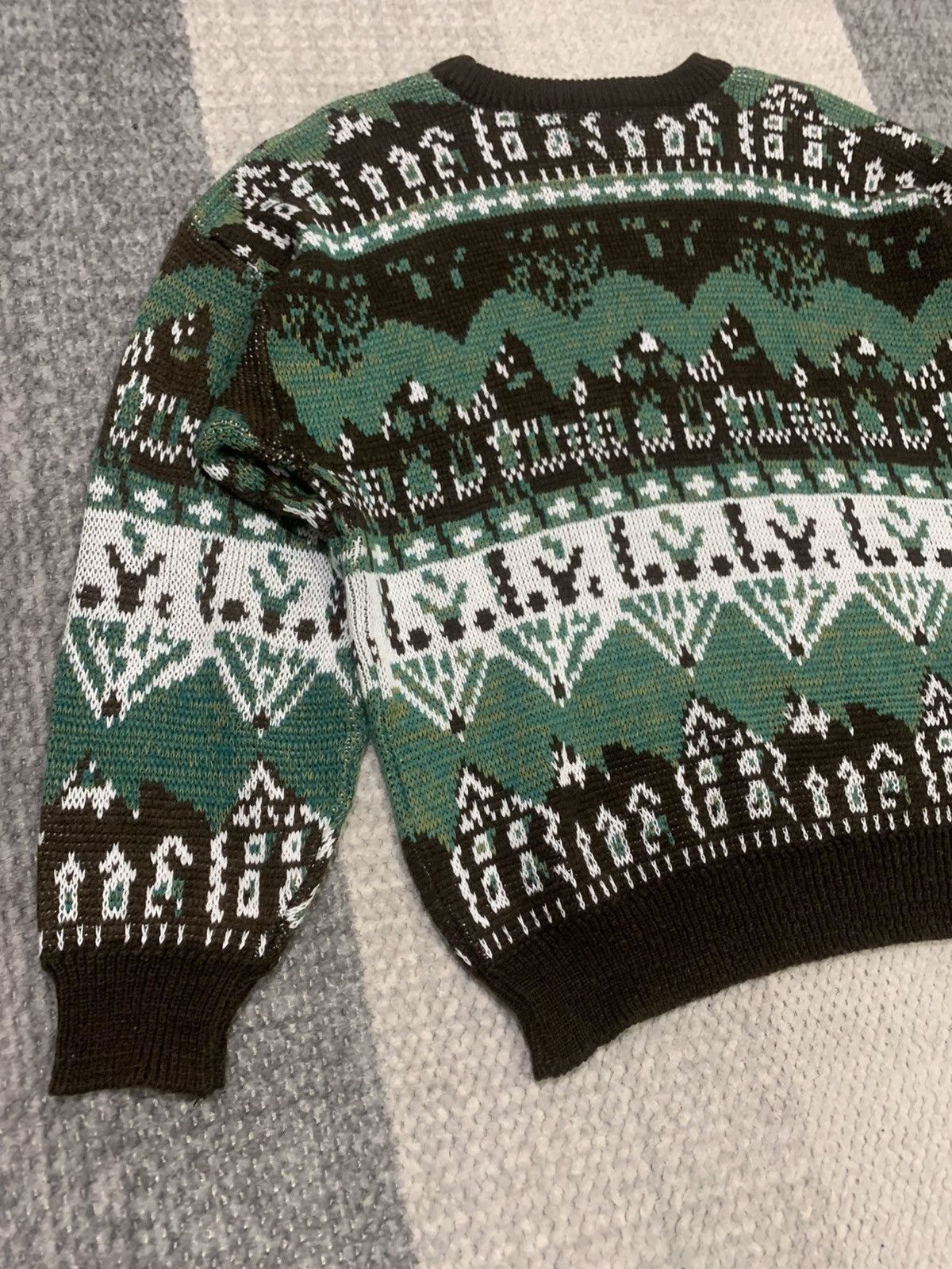 Aran Isles Knitwear × Japanese Brand ROCK CANYON Fullprinted Intarsia Knitwer Pullover Sweater Size US L / EU 52-54 / 3 - 10 Thumbnail