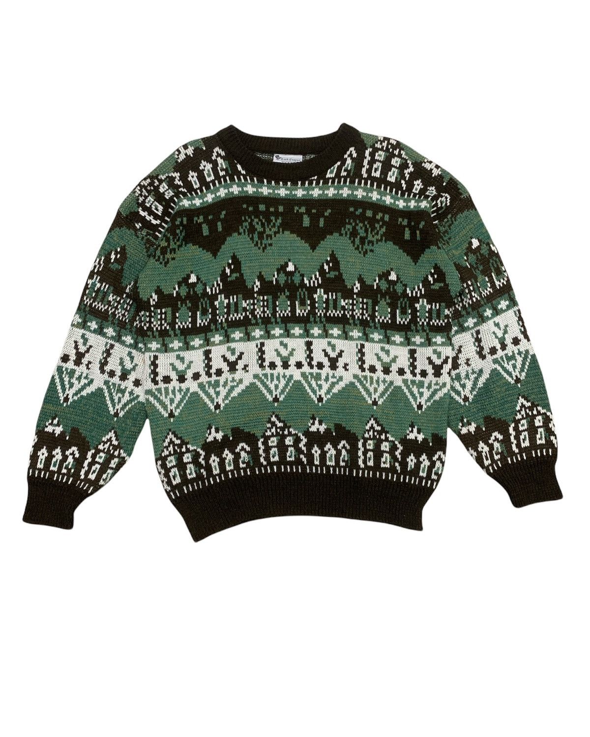 Aran Isles Knitwear × Japanese Brand ROCK CANYON Fullprinted Intarsia Knitwer Pullover Sweater Size US L / EU 52-54 / 3 - 1 Thumbnail