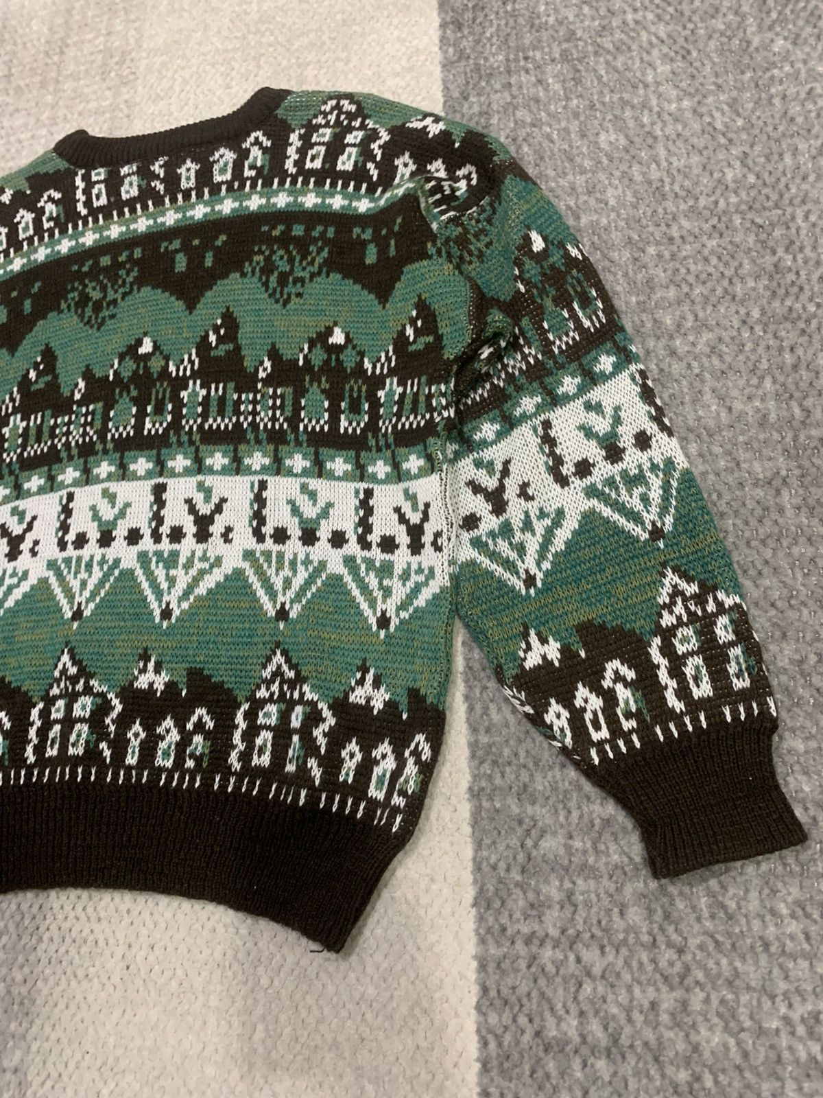 Aran Isles Knitwear × Japanese Brand ROCK CANYON Fullprinted Intarsia Knitwer Pullover Sweater Size US L / EU 52-54 / 3 - 11 Thumbnail