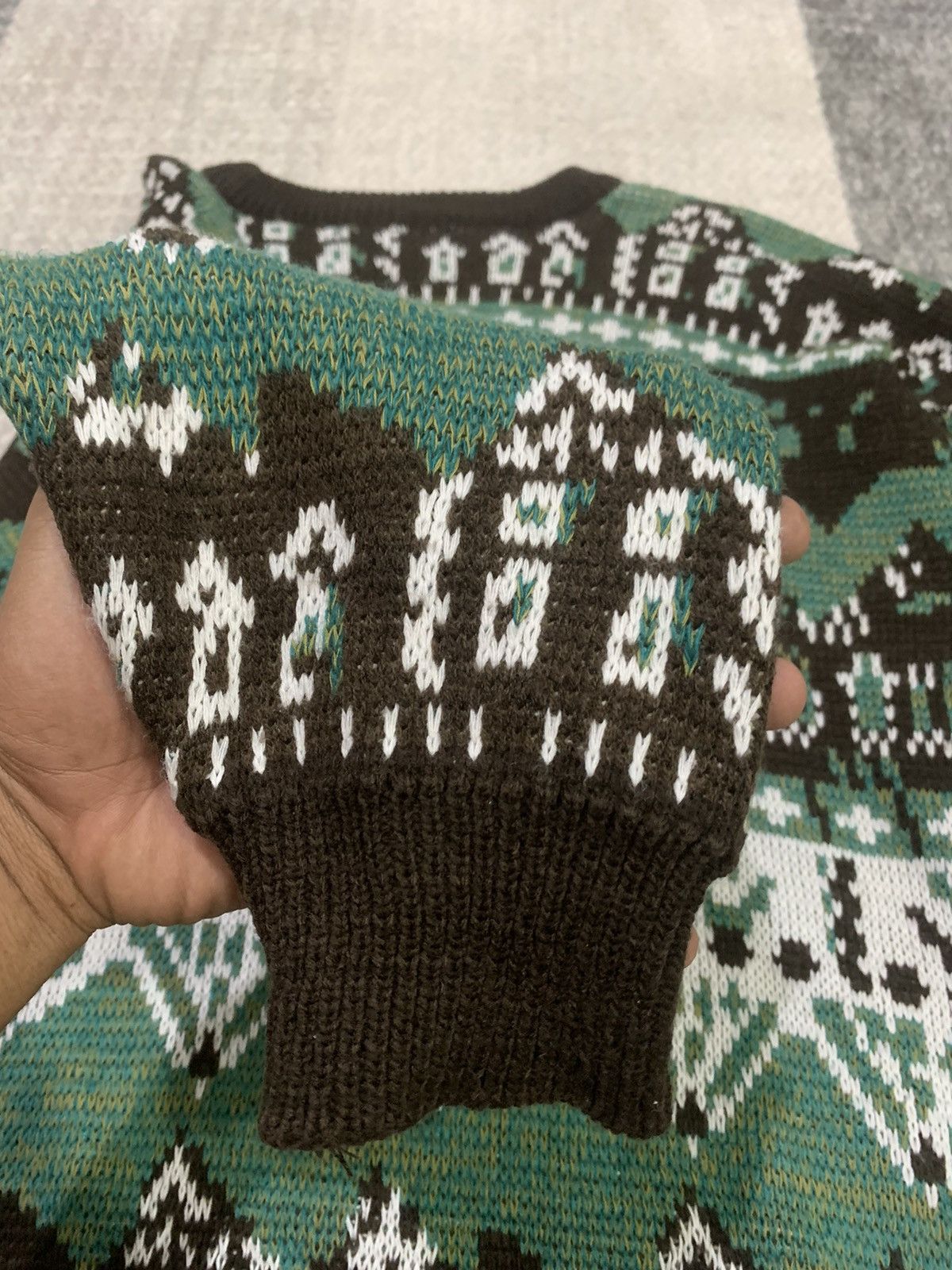 Aran Isles Knitwear × Japanese Brand ROCK CANYON Fullprinted Intarsia Knitwer Pullover Sweater Size US L / EU 52-54 / 3 - 12 Thumbnail