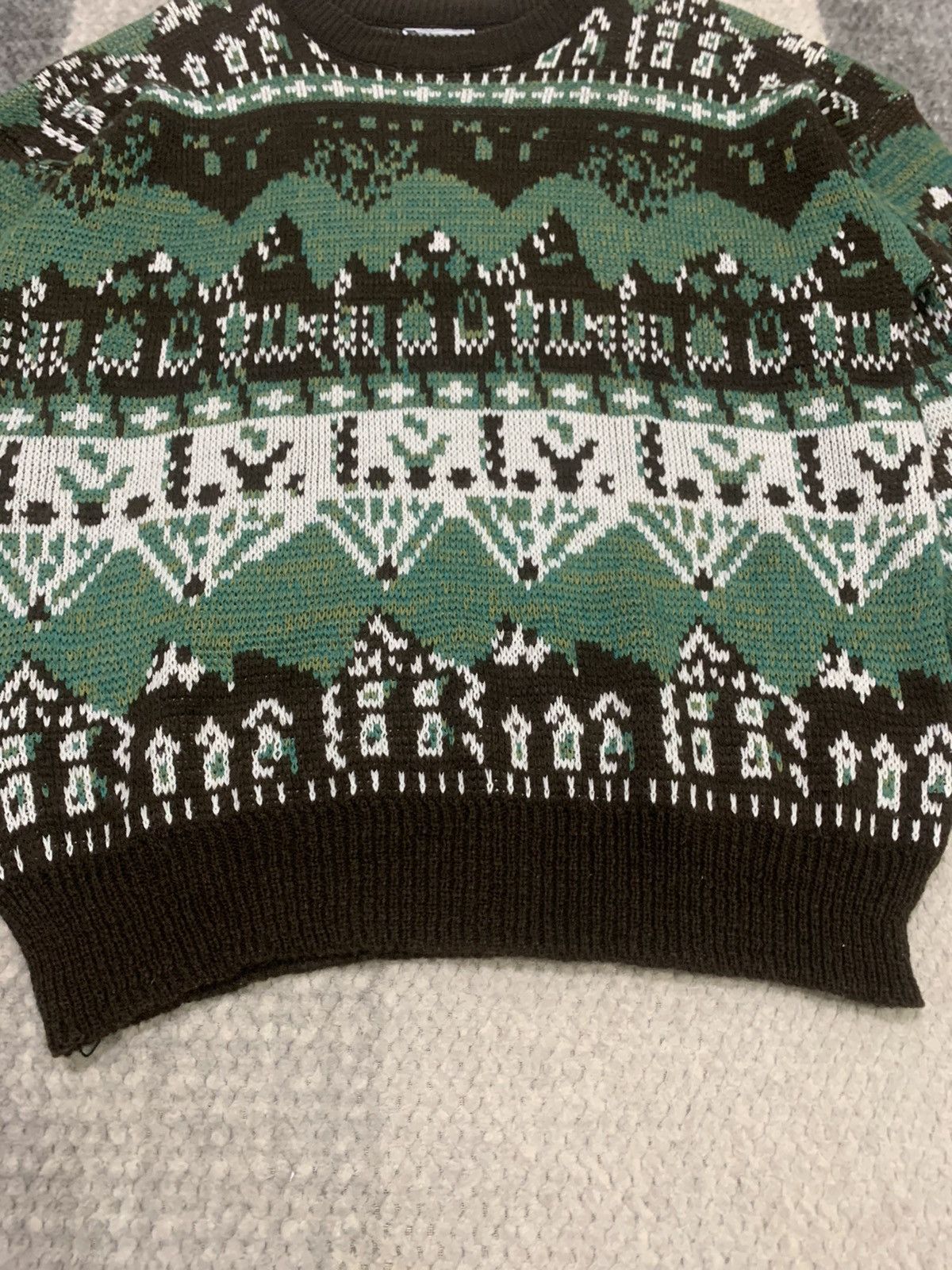 Aran Isles Knitwear × Japanese Brand ROCK CANYON Fullprinted Intarsia Knitwer Pullover Sweater Size US L / EU 52-54 / 3 - 4 Thumbnail