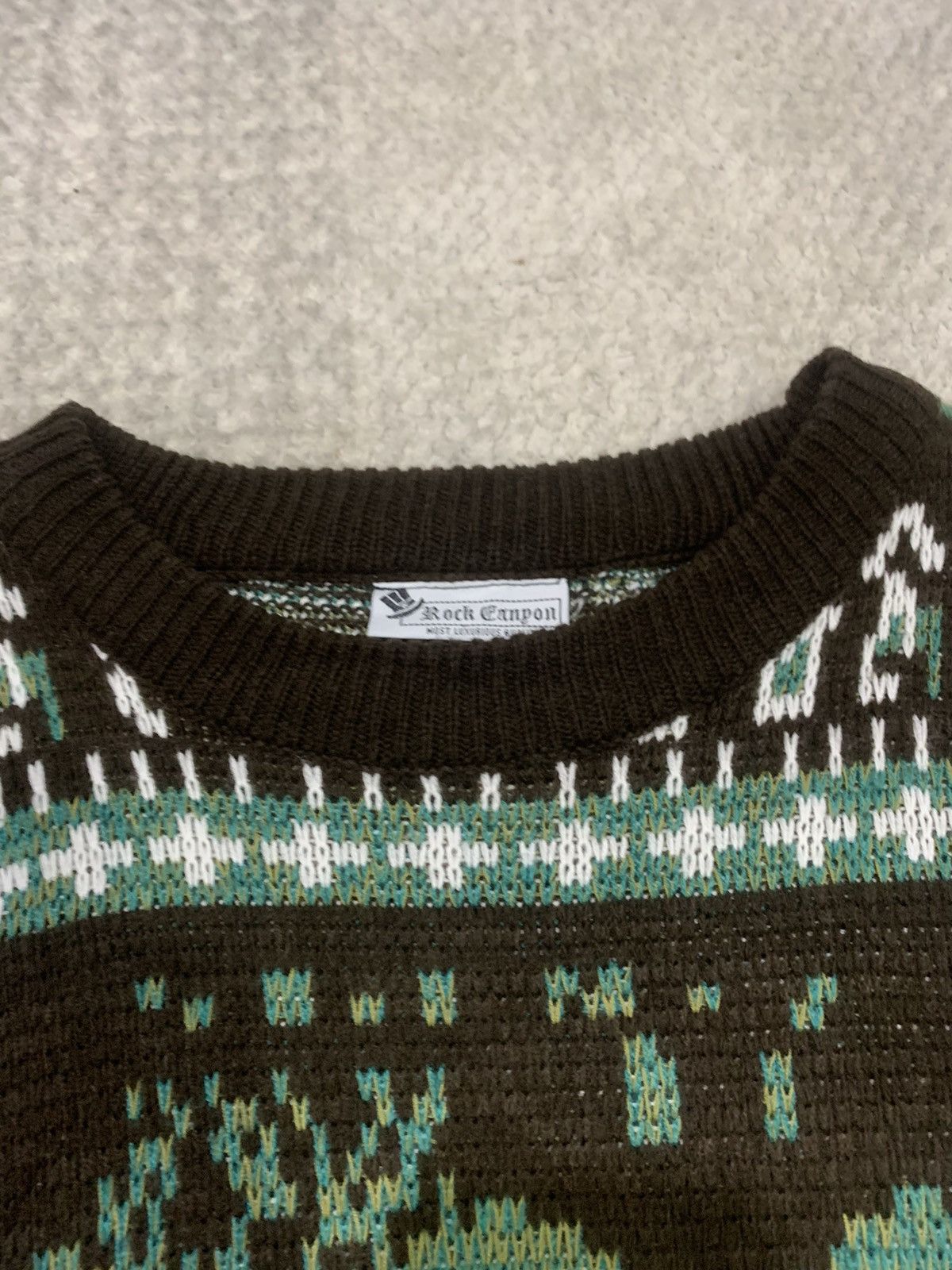 Aran Isles Knitwear × Japanese Brand ROCK CANYON Fullprinted Intarsia Knitwer Pullover Sweater Size US L / EU 52-54 / 3 - 7 Thumbnail